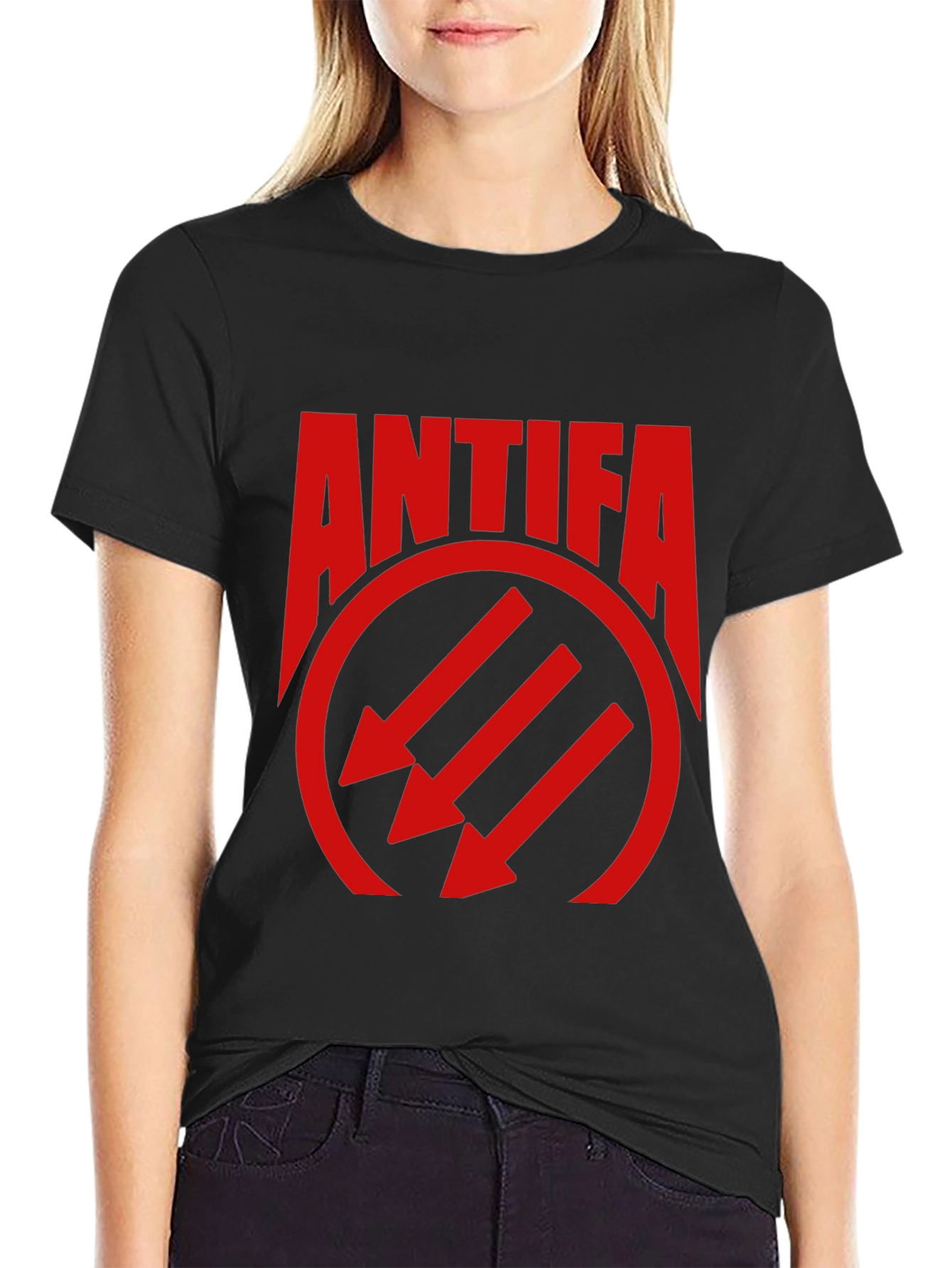 Antifa Symbol Graphic T-Shirt - Black Tee