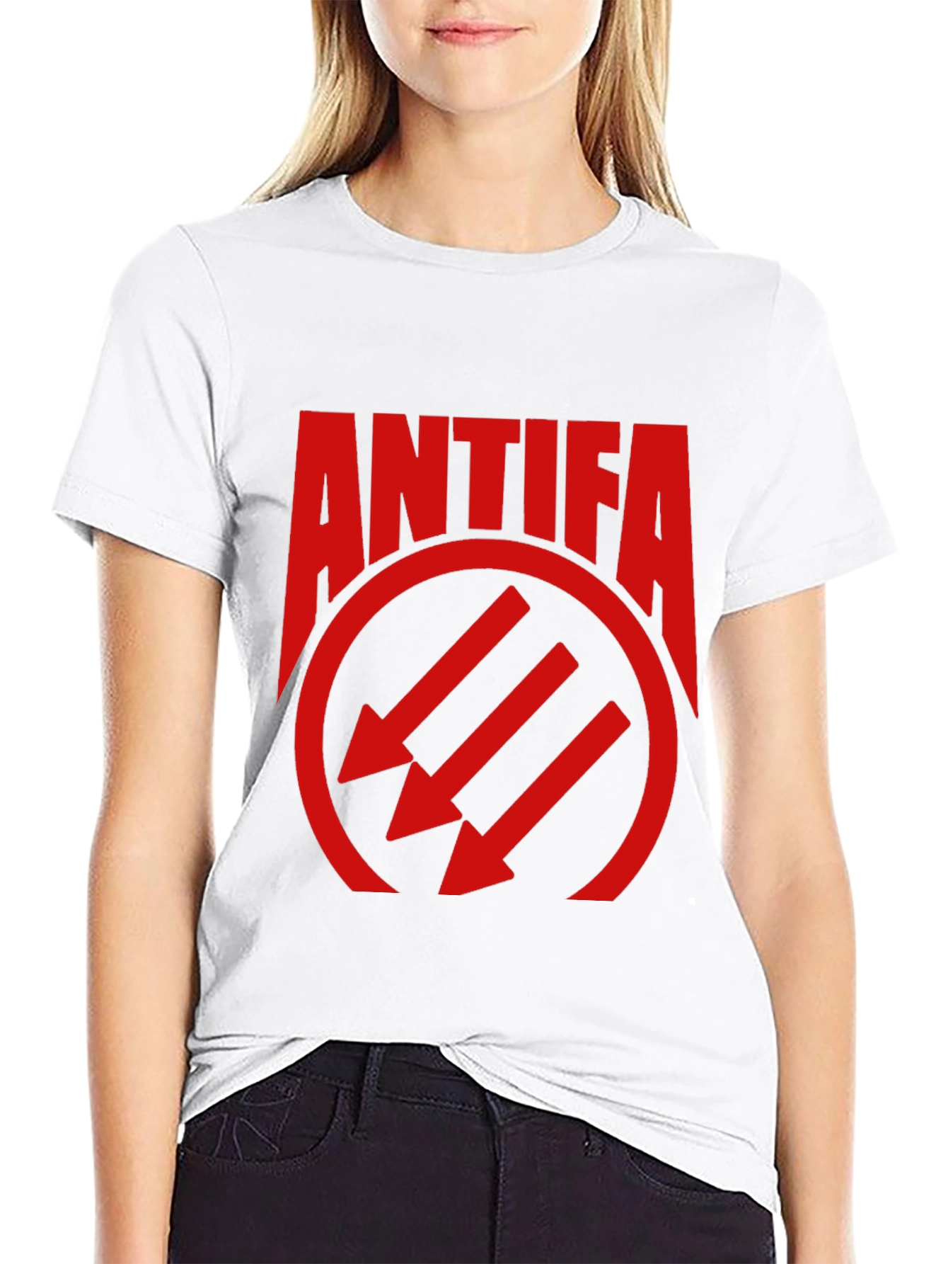 Antifa Symbol Graphic T-Shirt - Black Tee