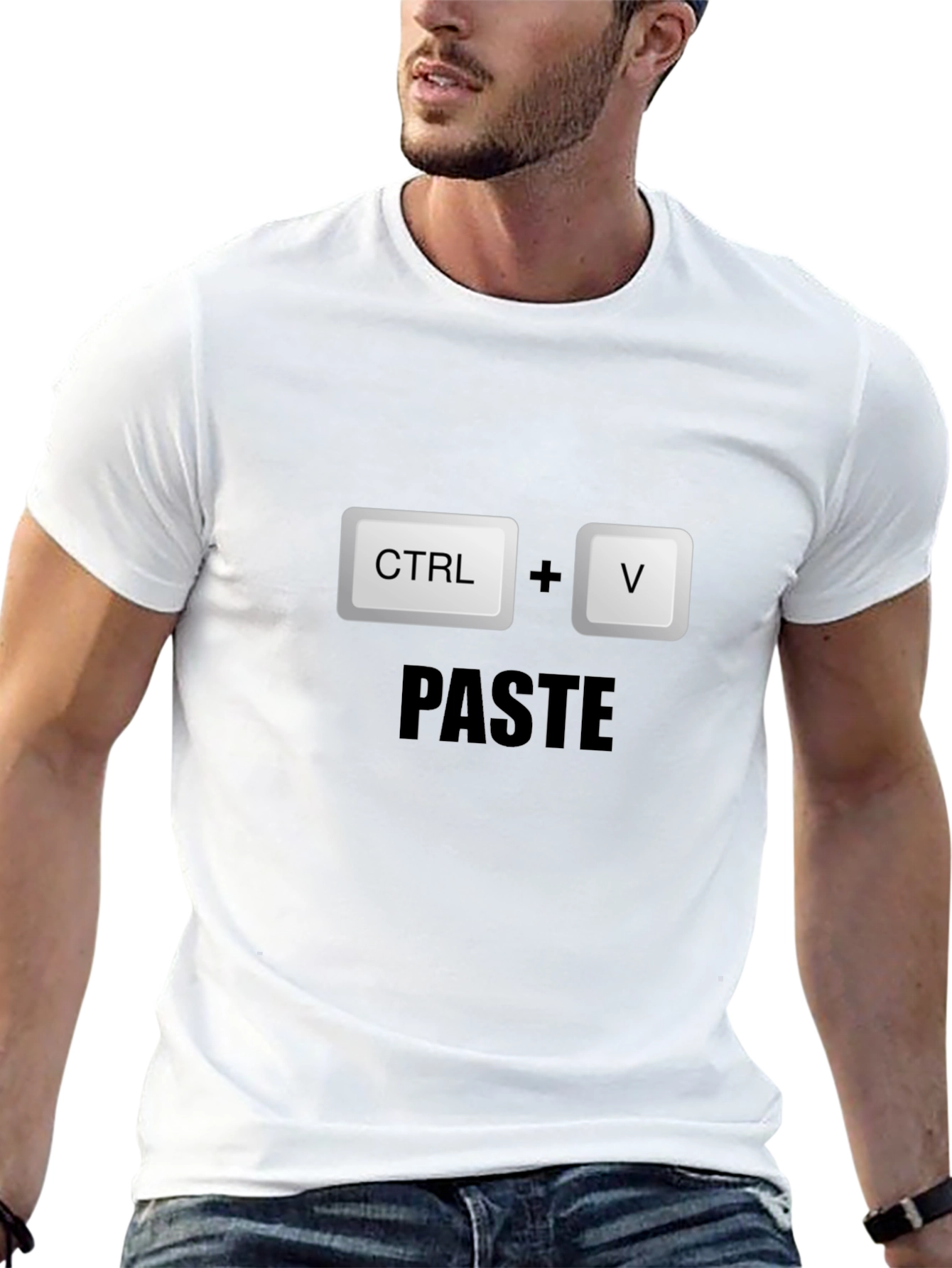 CTRL+V Paste Black T-Shirt - Programmer Humor!