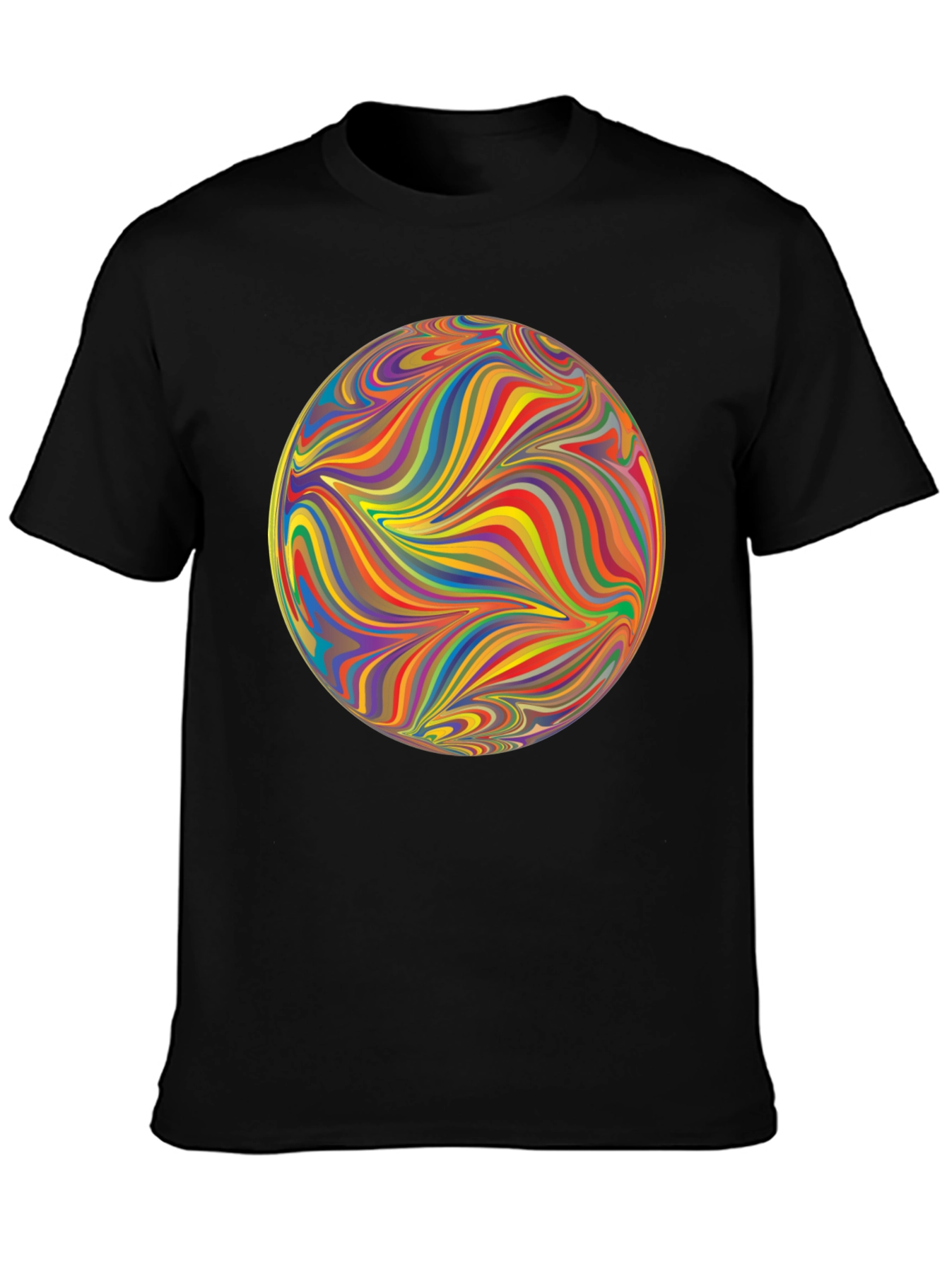 Vibrant Abstract Sphere Graphic Tee - Modern Art Shirt