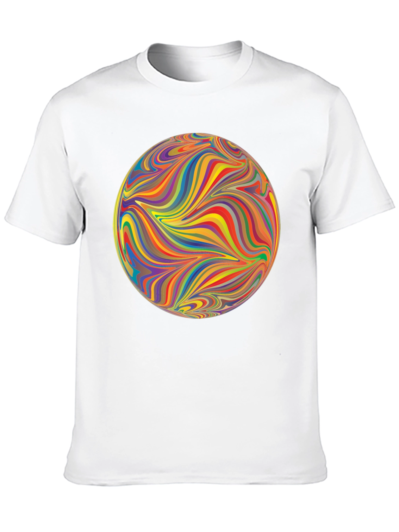 Vibrant Abstract Sphere Graphic Tee - Modern Art Shirt