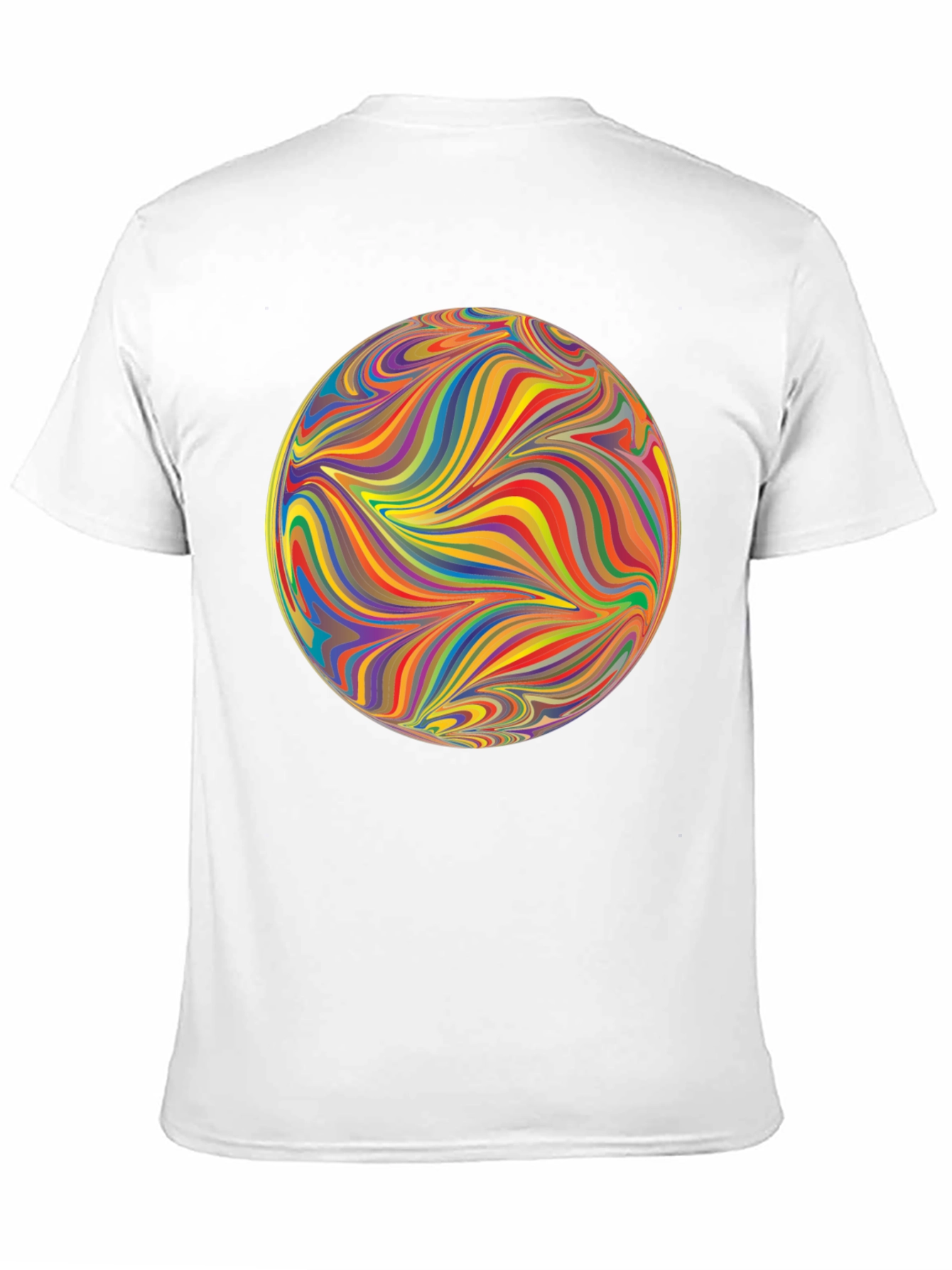 Vibrant Abstract Sphere Graphic Tee - Modern Art Shirt