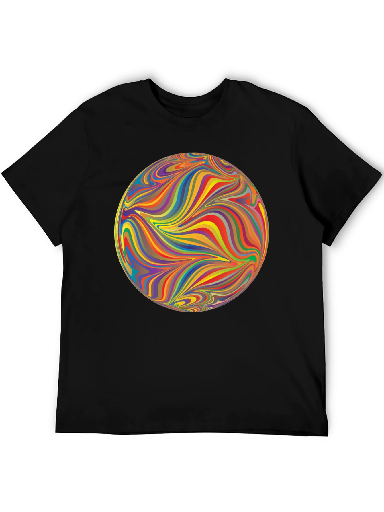 Vibrant Abstract Sphere Graphic Tee - Modern Art Shirt