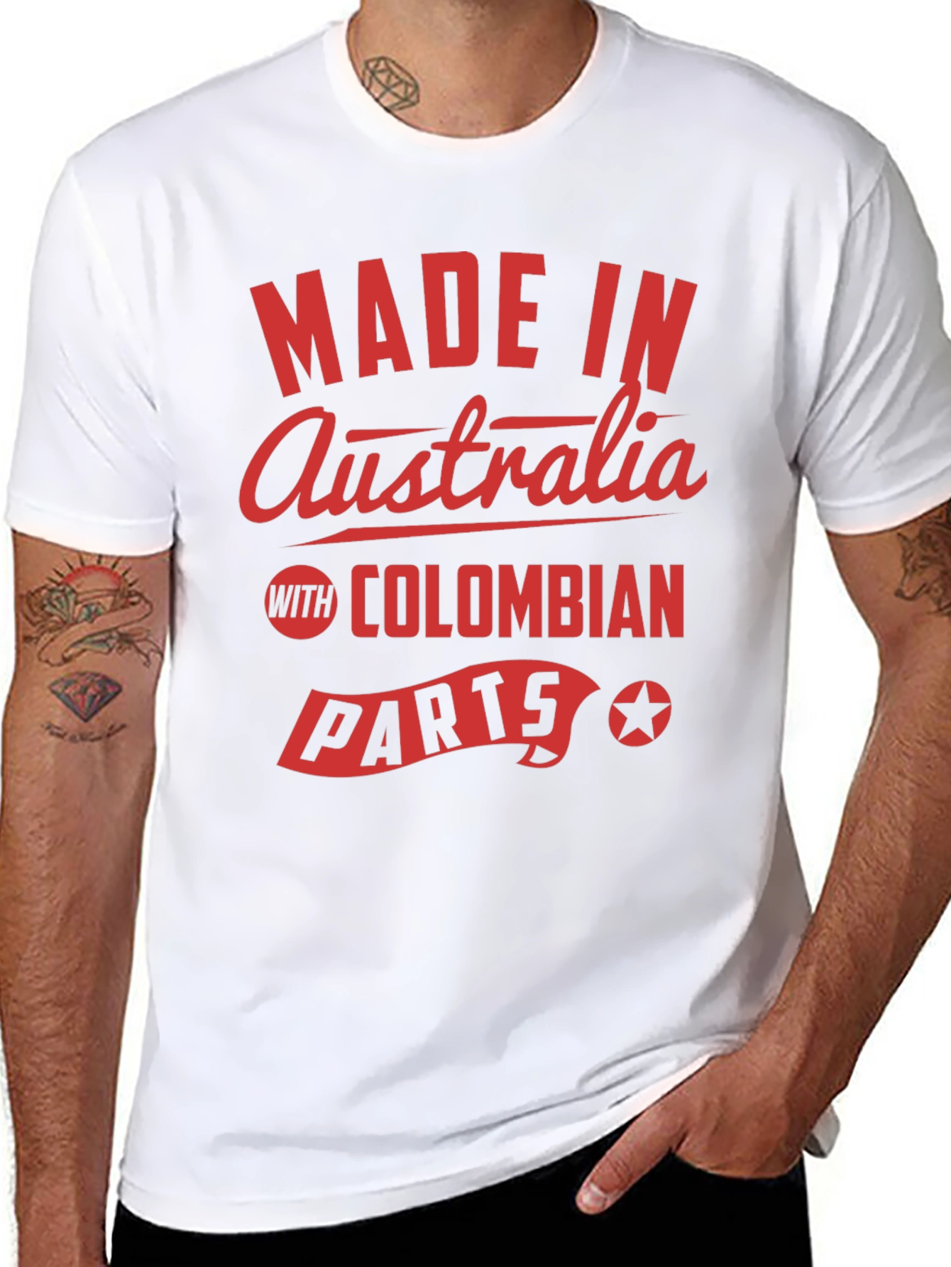 Made In Australia Colombian Parts Funny T-Shirt