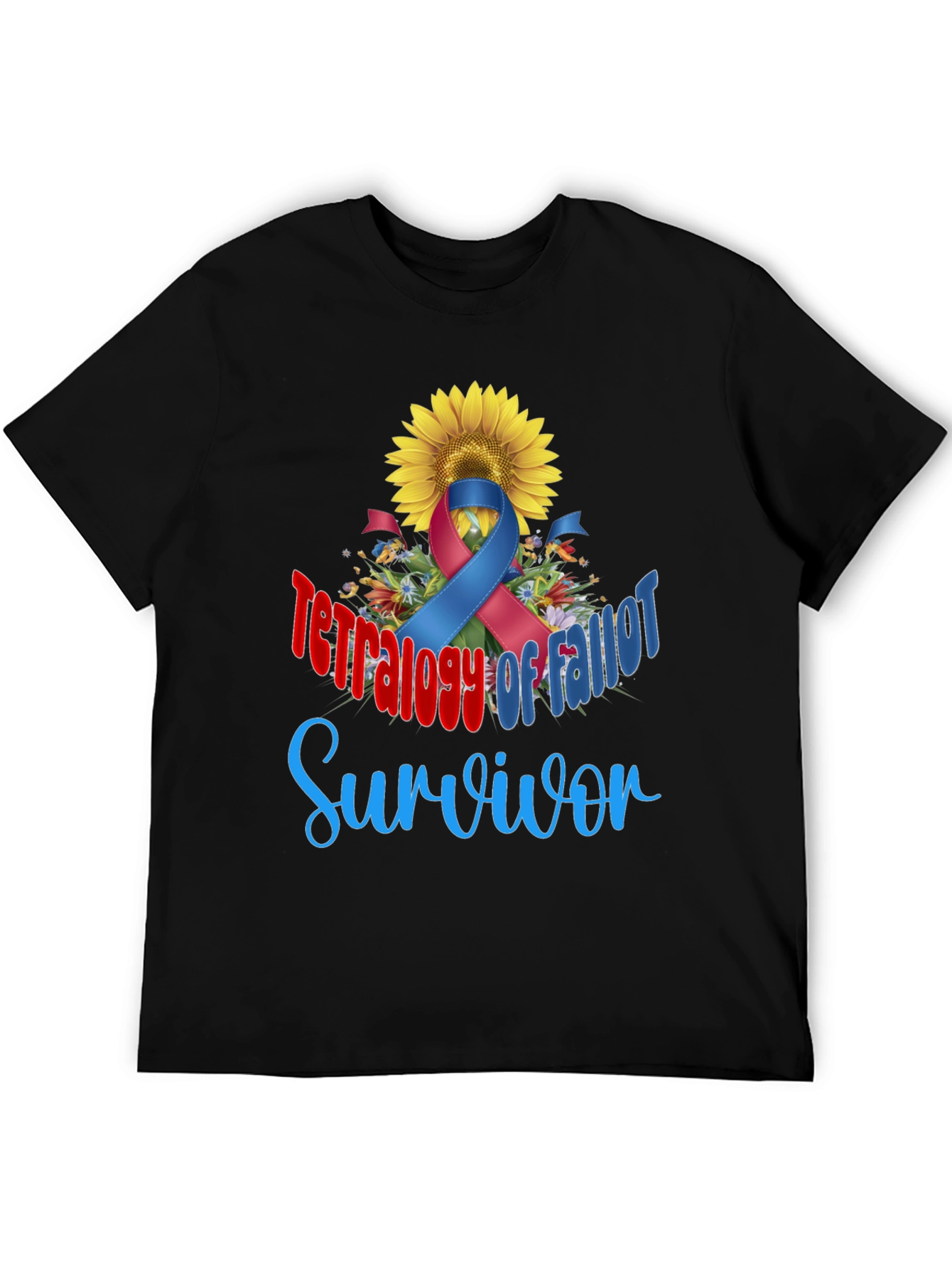 Tetralogy of Fallot Survivor T-Shirt Sunflower Ribbon