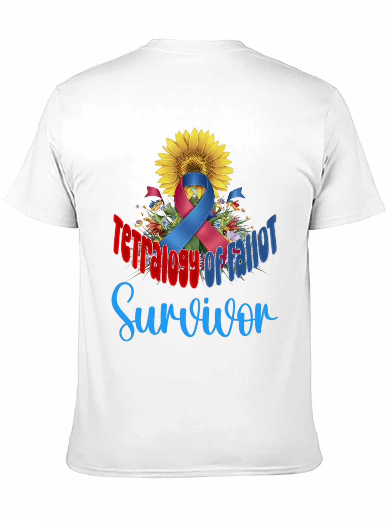 Tetralogy of Fallot Survivor T-Shirt Sunflower Ribbon