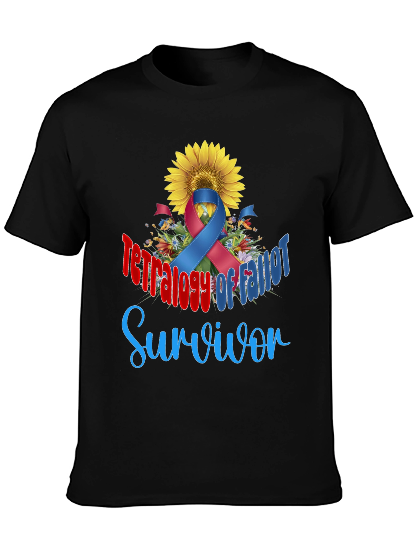 Tetralogy of Fallot Survivor T-Shirt Sunflower Ribbon