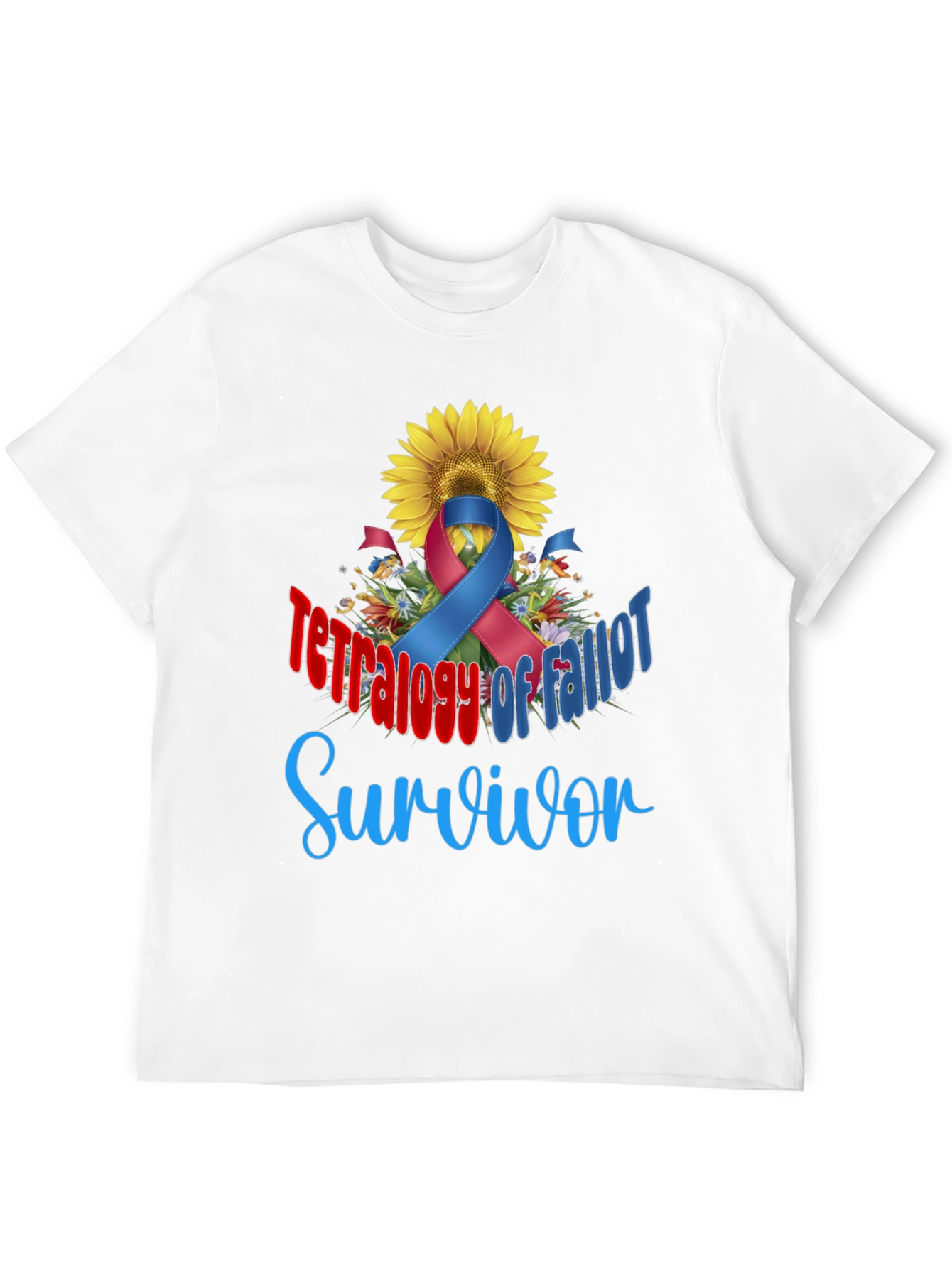 Tetralogy of Fallot Survivor T-Shirt Sunflower Ribbon