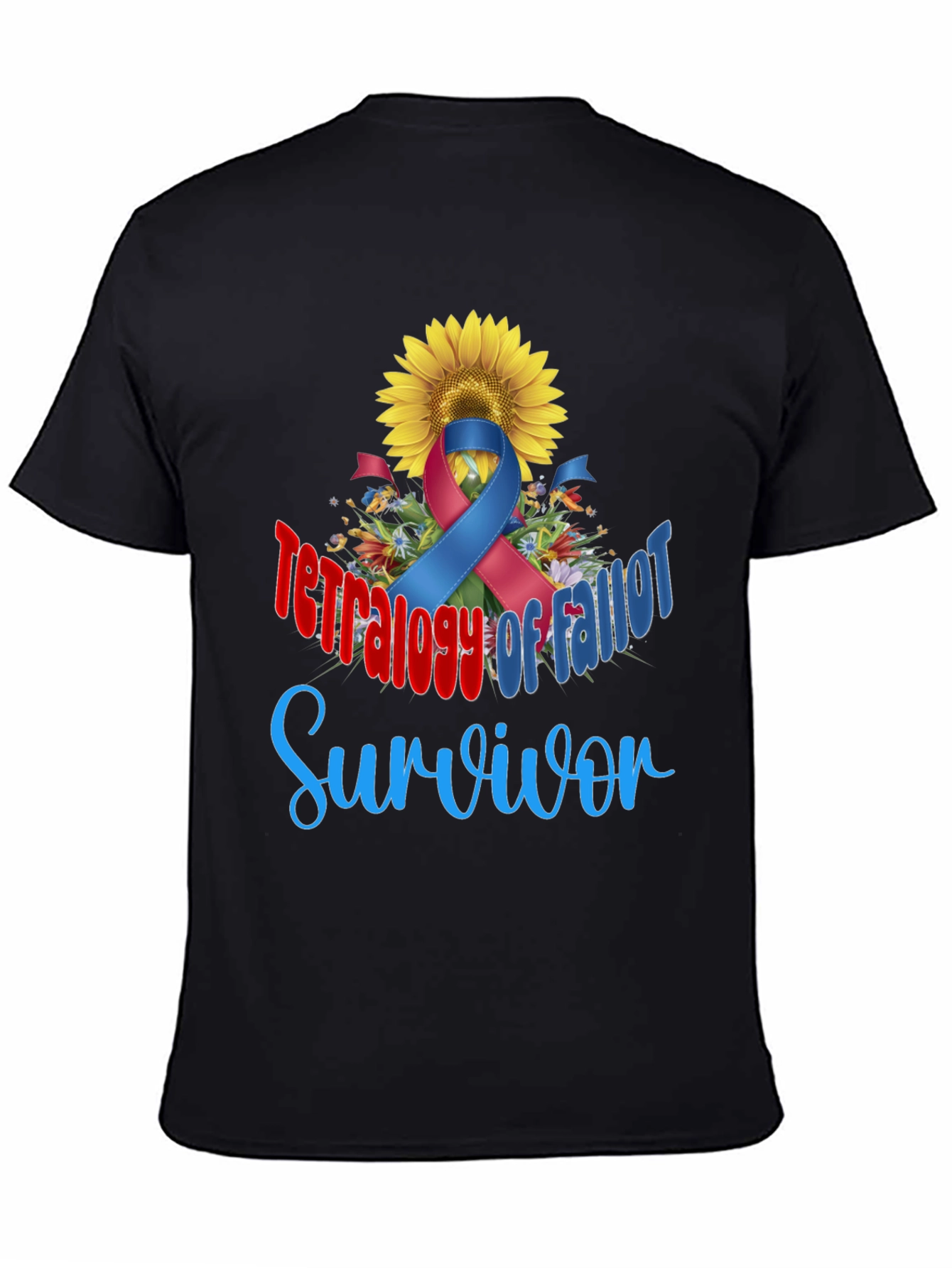 Tetralogy of Fallot Survivor T-Shirt Sunflower Ribbon