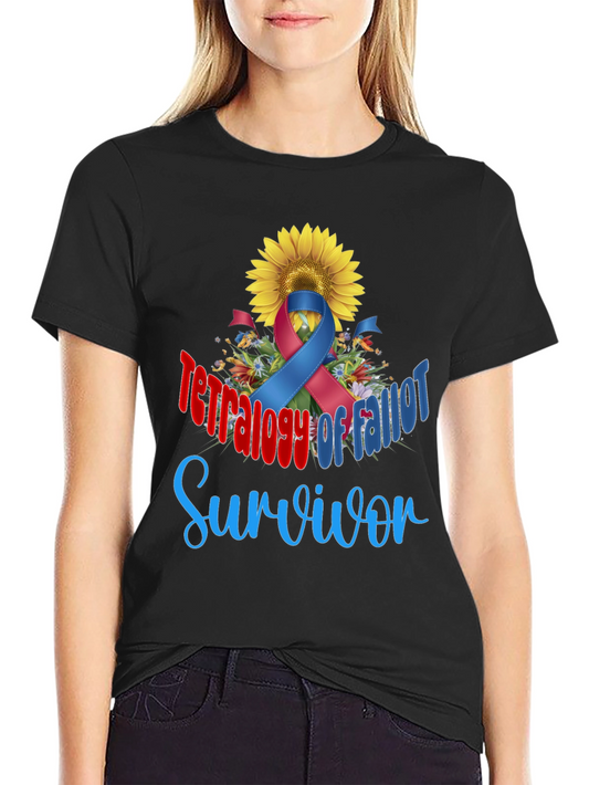 Tetralogy of Fallot Survivor T-Shirt Sunflower Ribbon