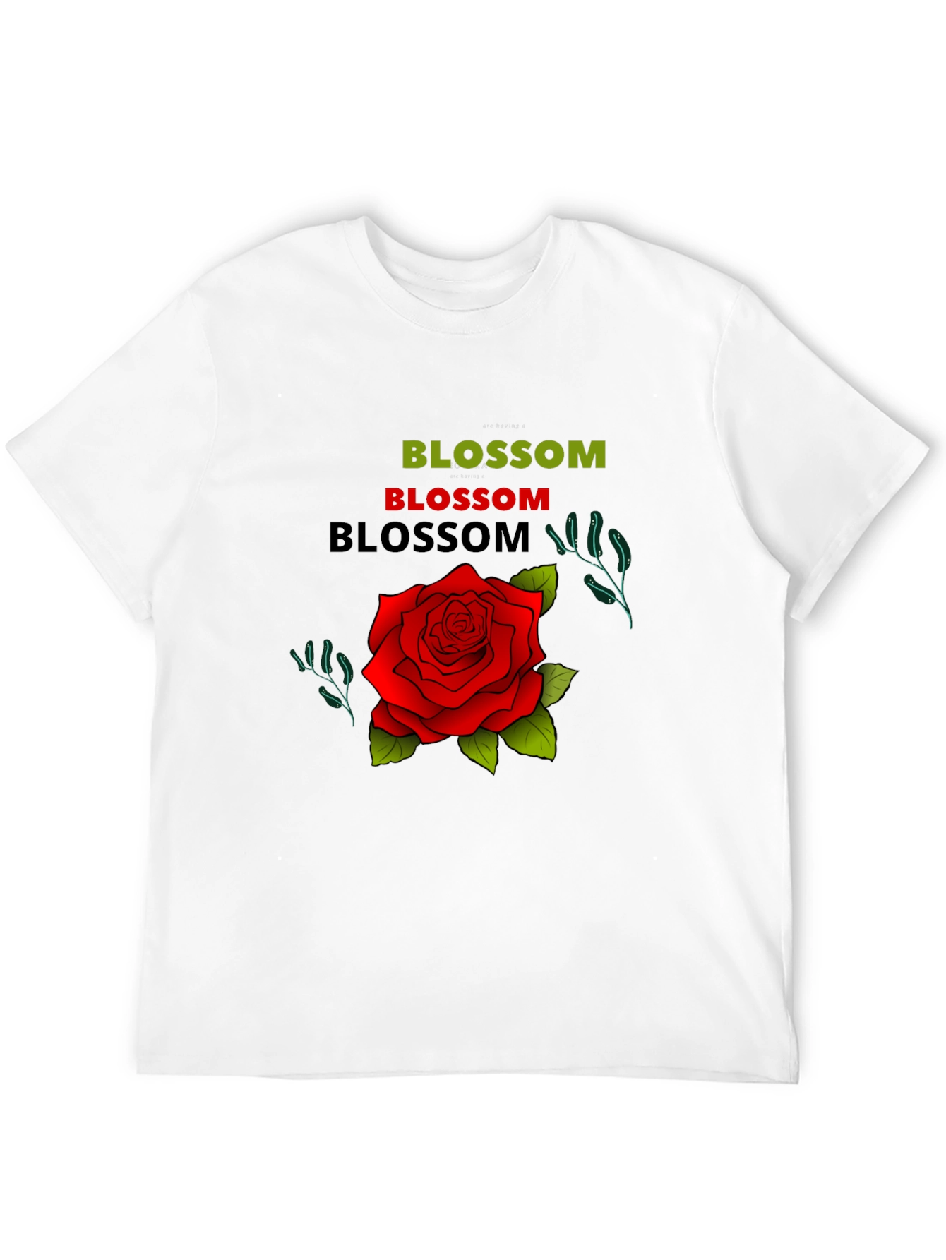 Blossom Rose Graphic Tee - Black Cotton T-Shirt