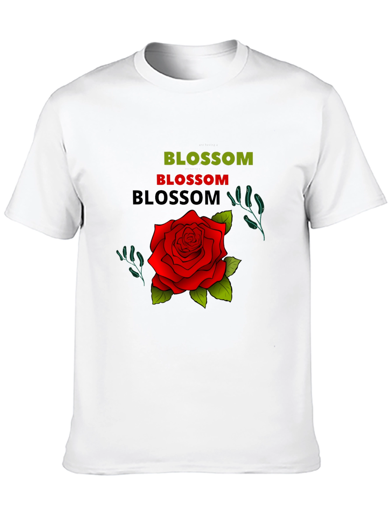 Blossom Rose Graphic Tee - Black Cotton T-Shirt
