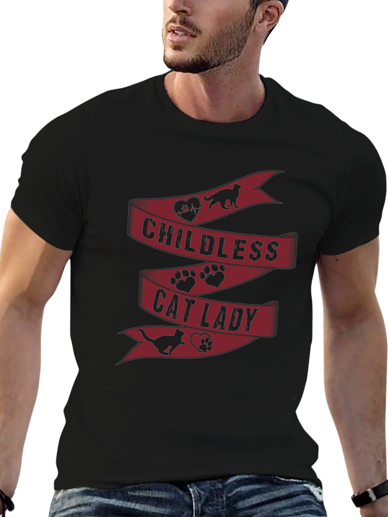 Childless Cat Lady T-Shirt - Novelty Graphic Tee