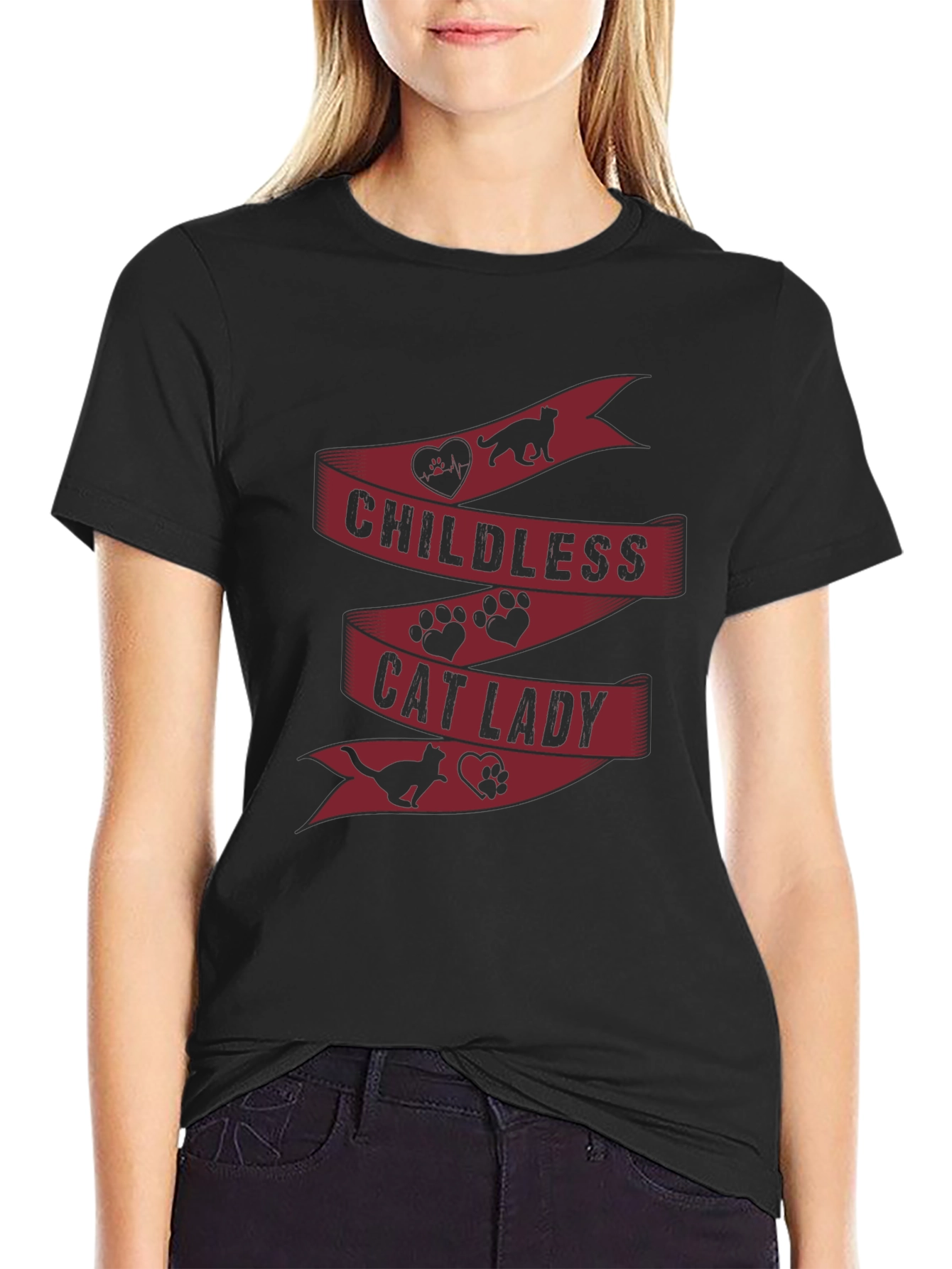 Childless Cat Lady T-Shirt - Novelty Graphic Tee