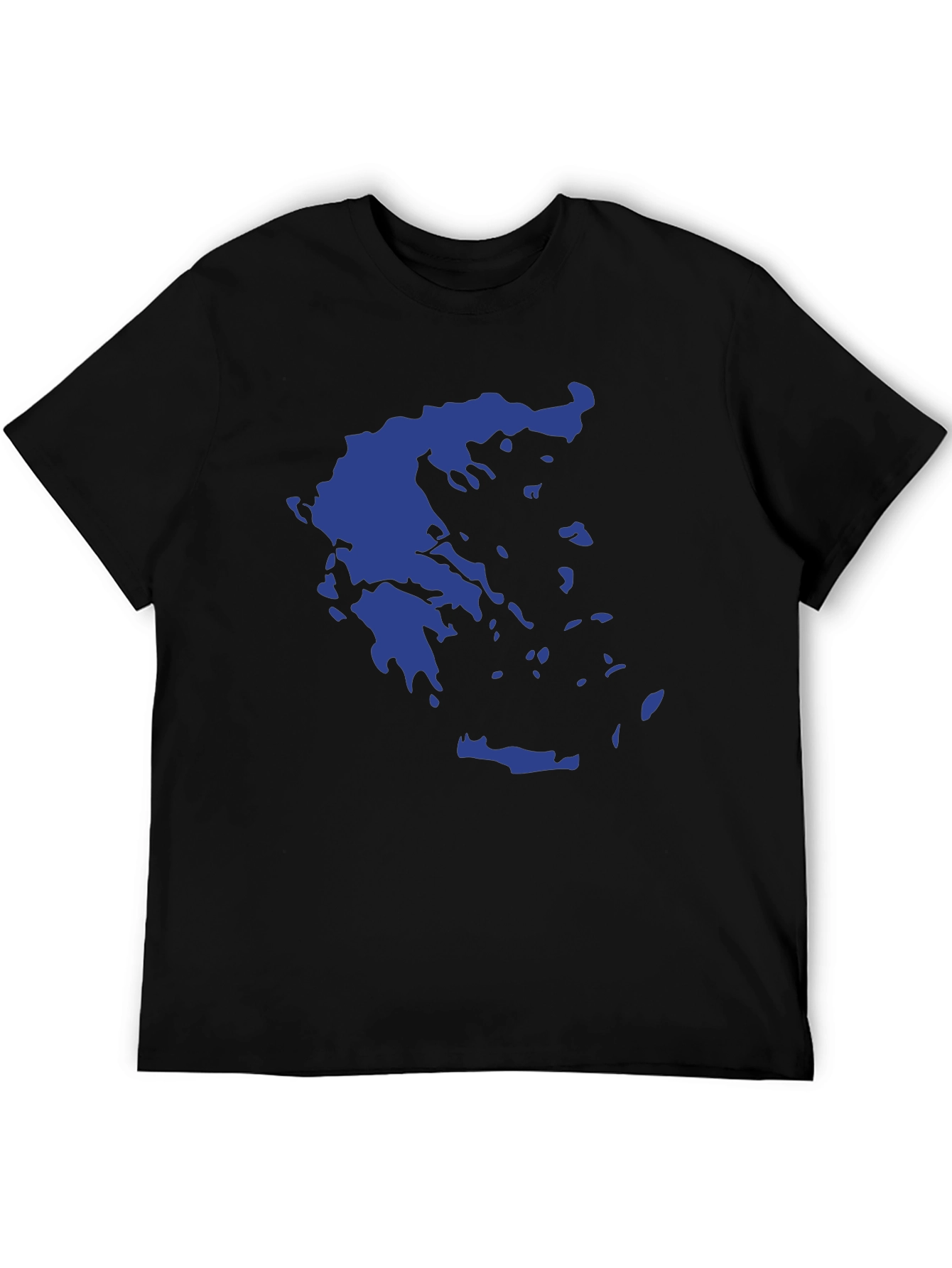 Greece Map Graphic Tee - Stylish Black T-Shirt