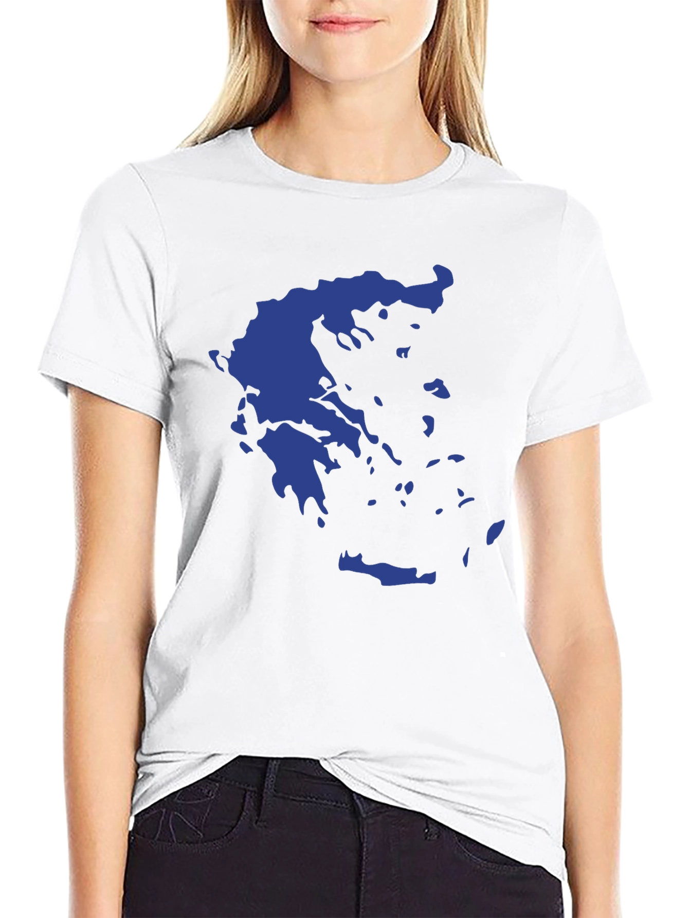 Greece Map Graphic Tee - Stylish Black T-Shirt