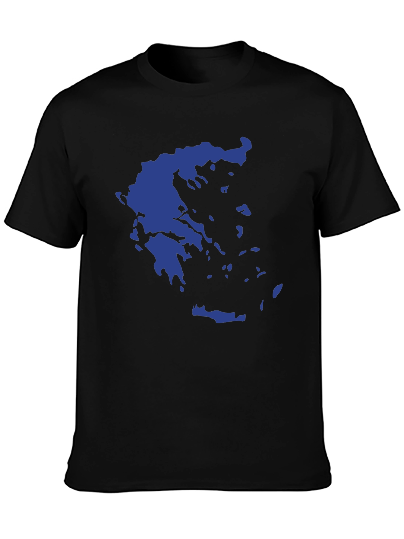 Greece Map Graphic Tee - Stylish Black T-Shirt