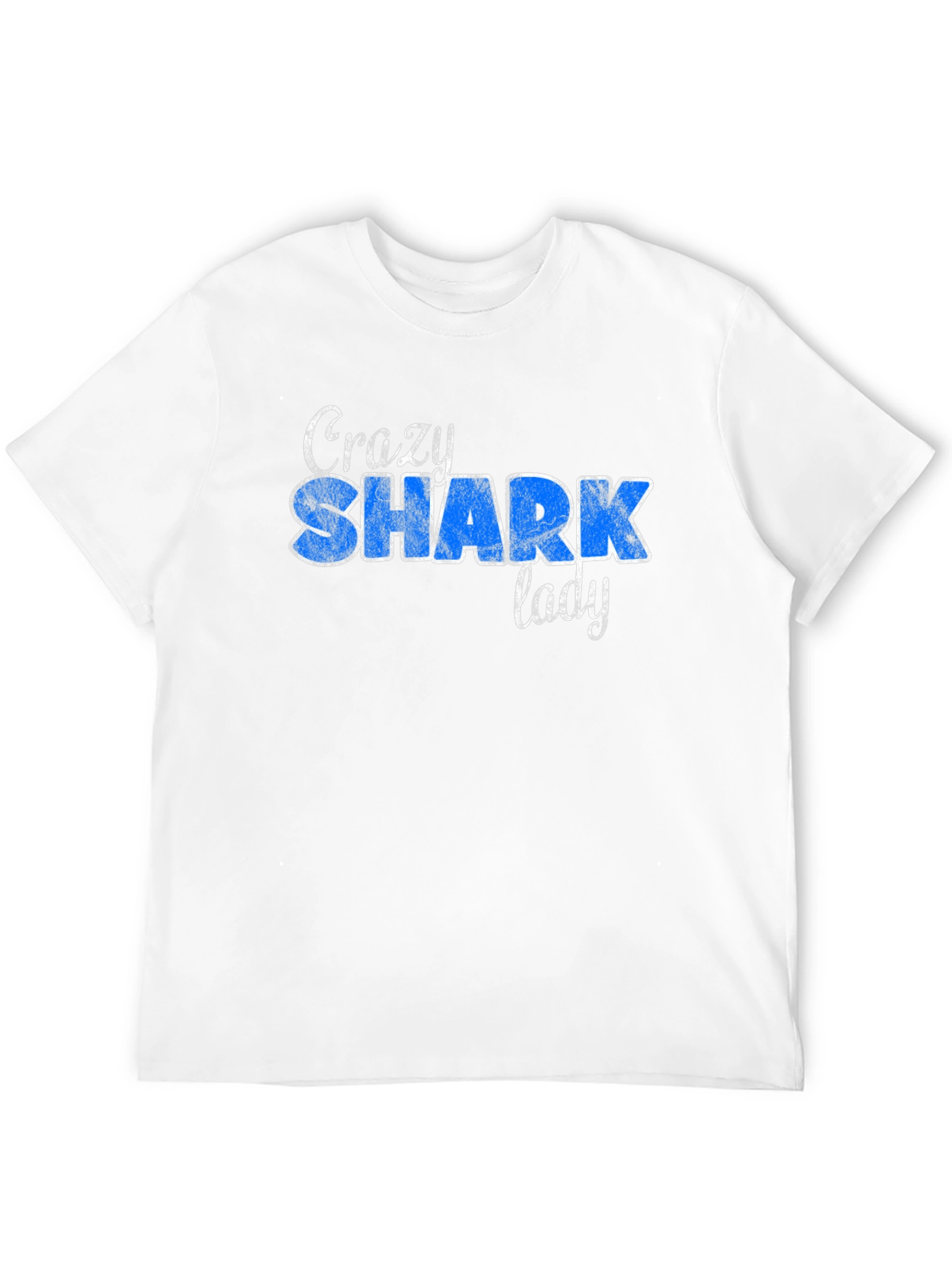 Crazy Shark Lady Graphic Tee Shirt