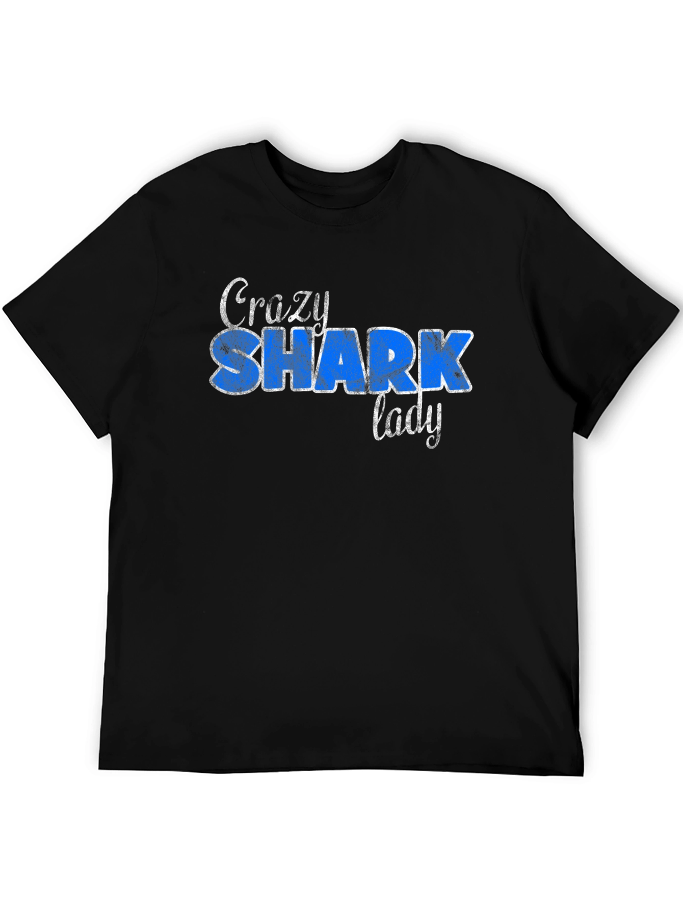 Crazy Shark Lady Graphic Tee Shirt