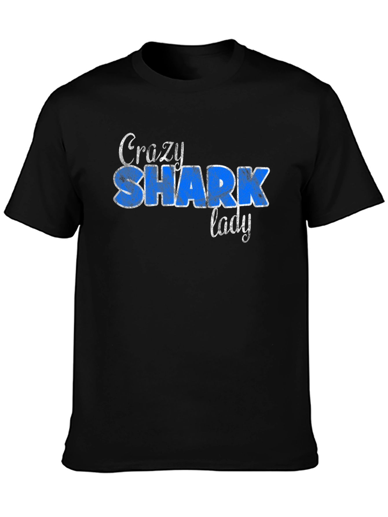 Crazy Shark Lady Graphic Tee Shirt