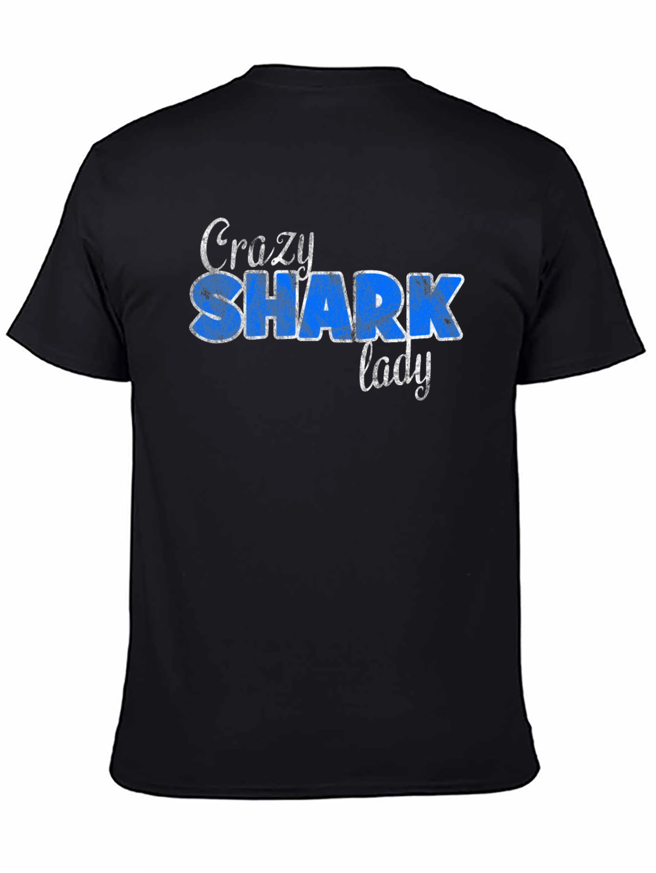 Crazy Shark Lady Graphic Tee Shirt