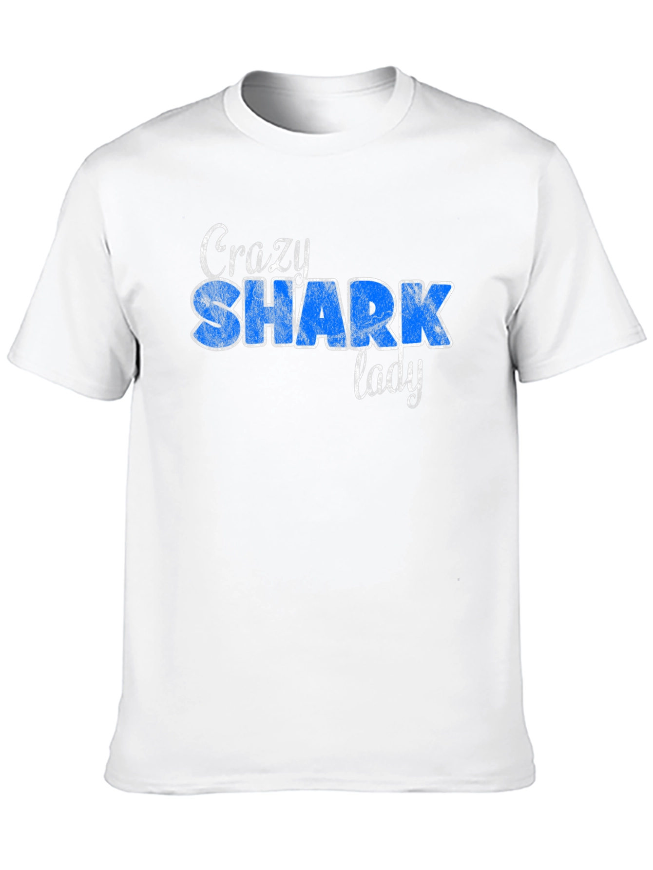 Crazy Shark Lady Graphic Tee Shirt