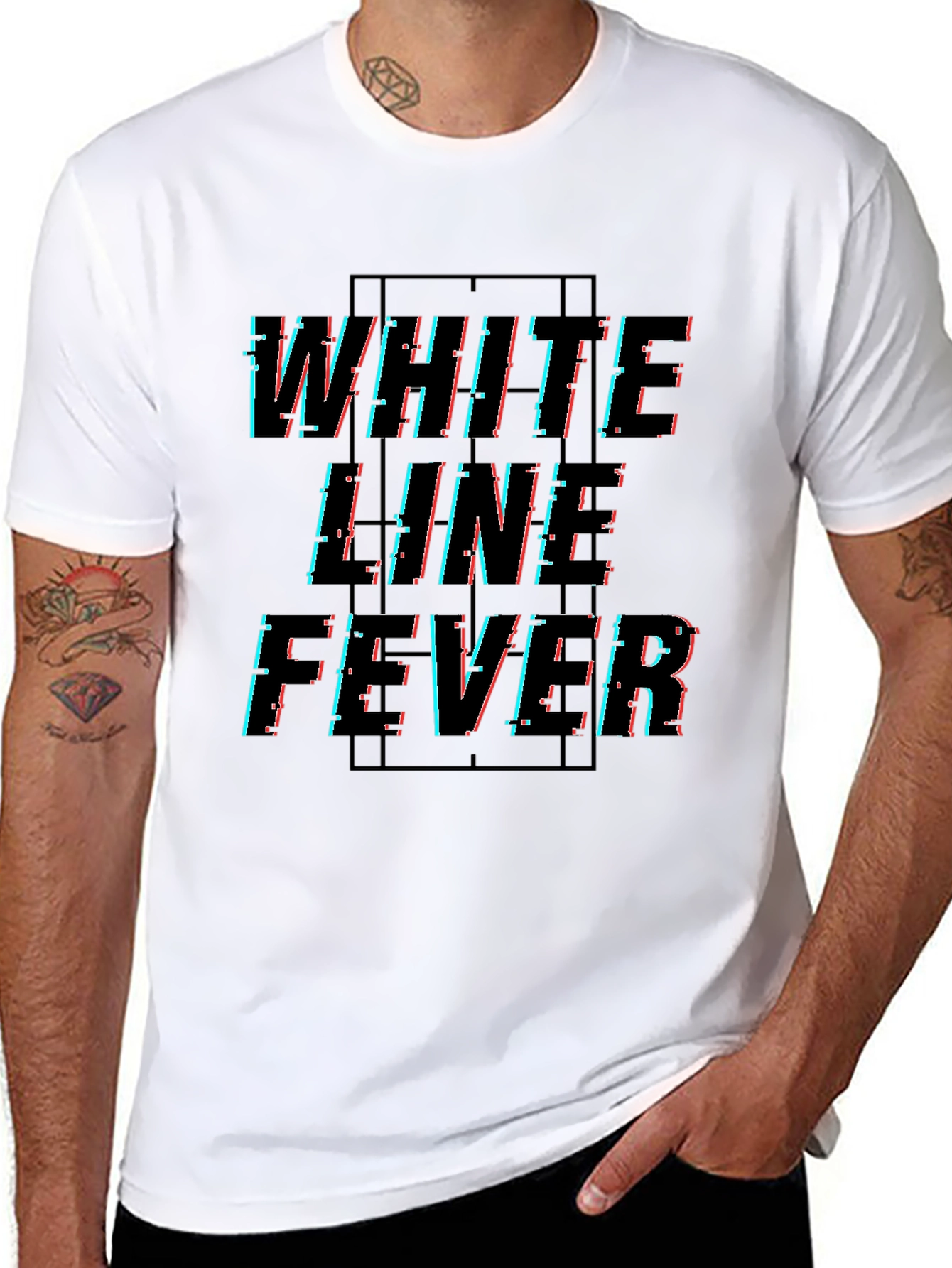 White Line Fever Graphic Tee - Black