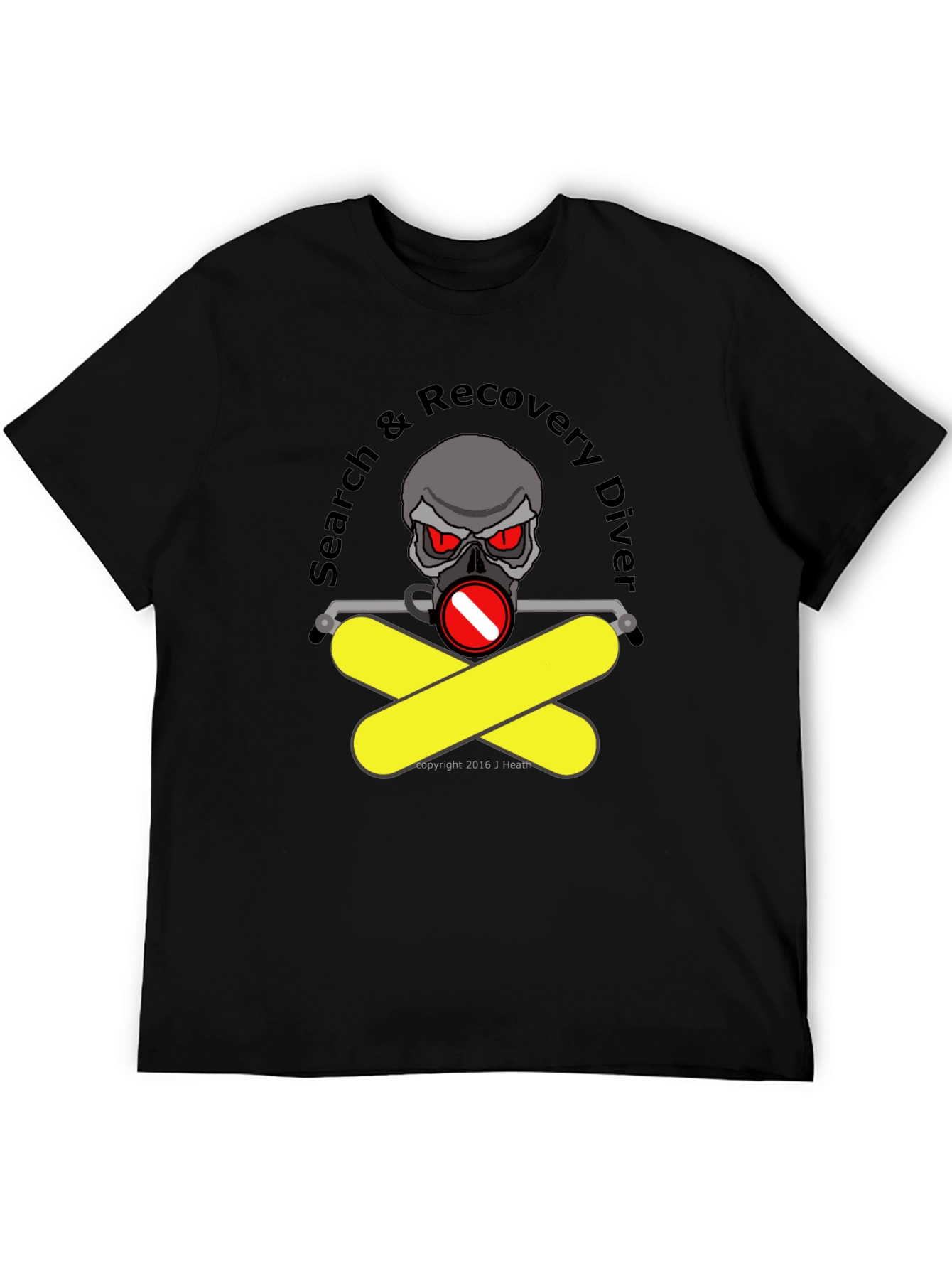 Search & Recovery Diver T-Shirt - Skull Design