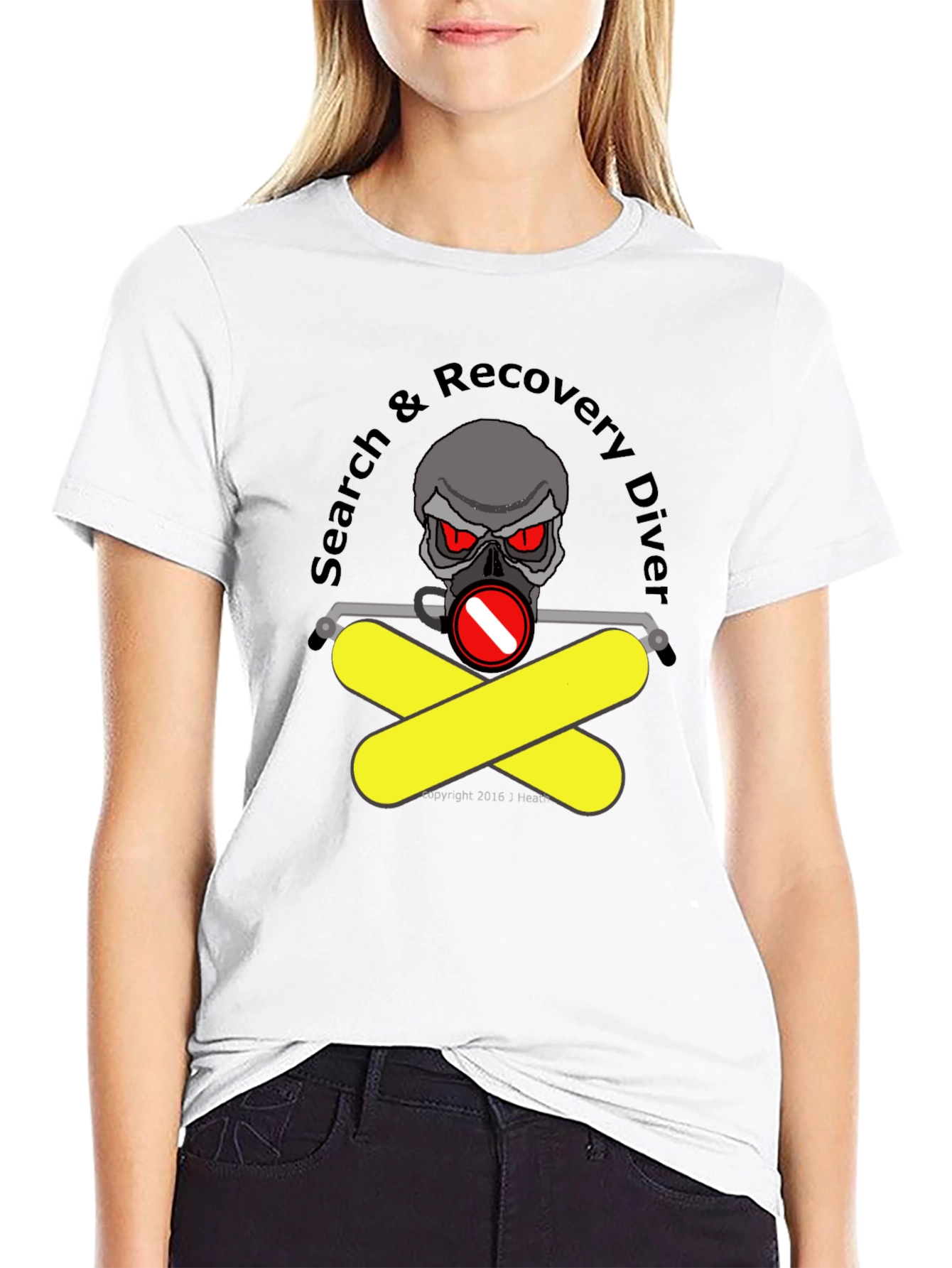 Search & Recovery Diver T-Shirt - Skull Design