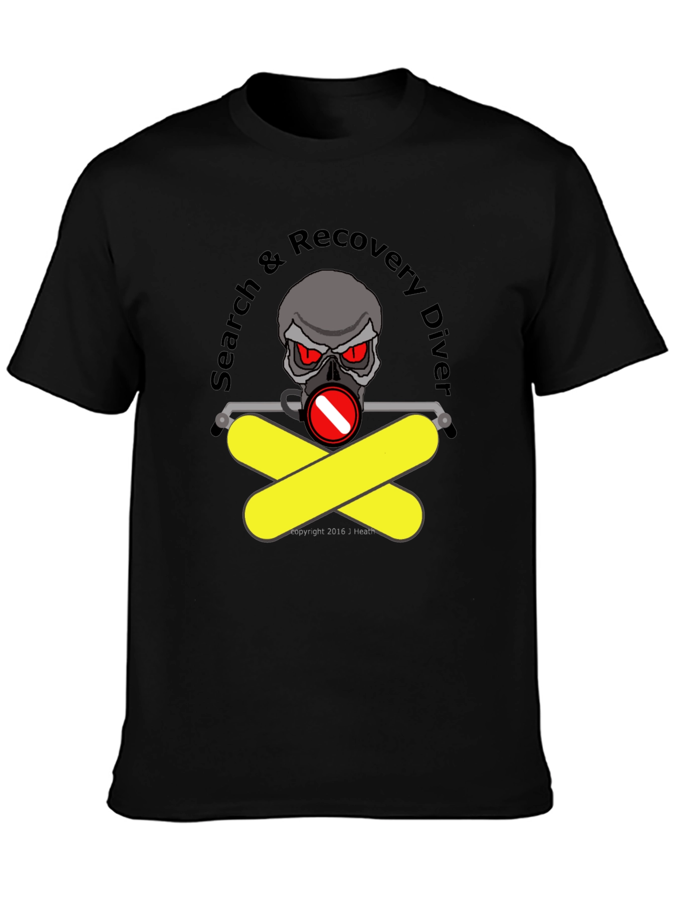 Search & Recovery Diver T-Shirt - Skull Design