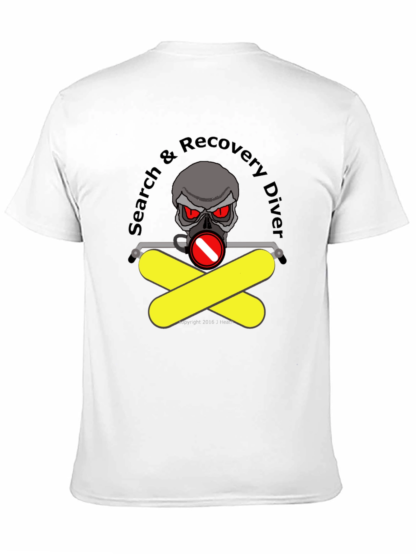 Search & Recovery Diver T-Shirt - Skull Design