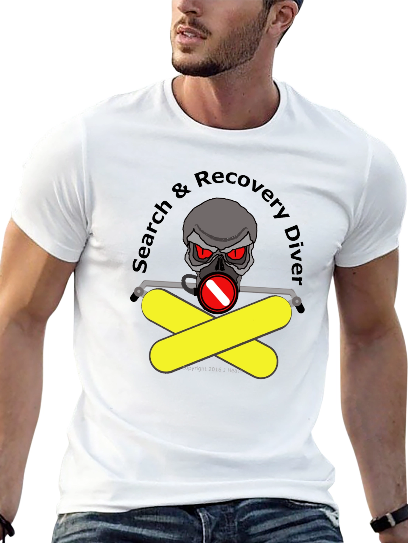 Search & Recovery Diver T-Shirt - Skull Design