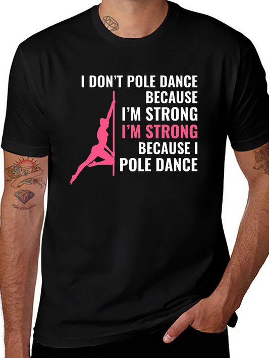 Pole Dance Strong Graphic Tee - Black