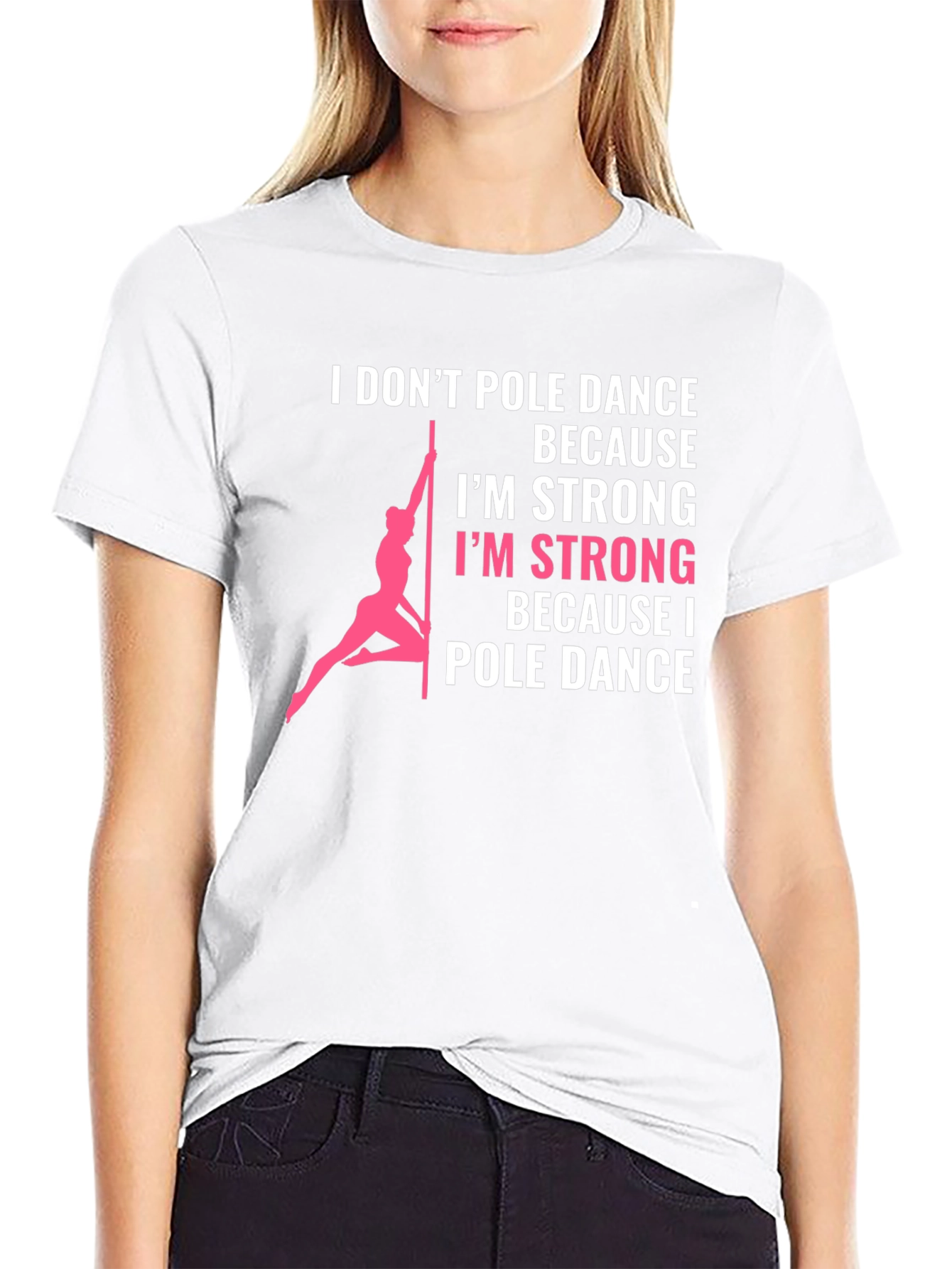 Pole Dance Strong Graphic Tee - Black