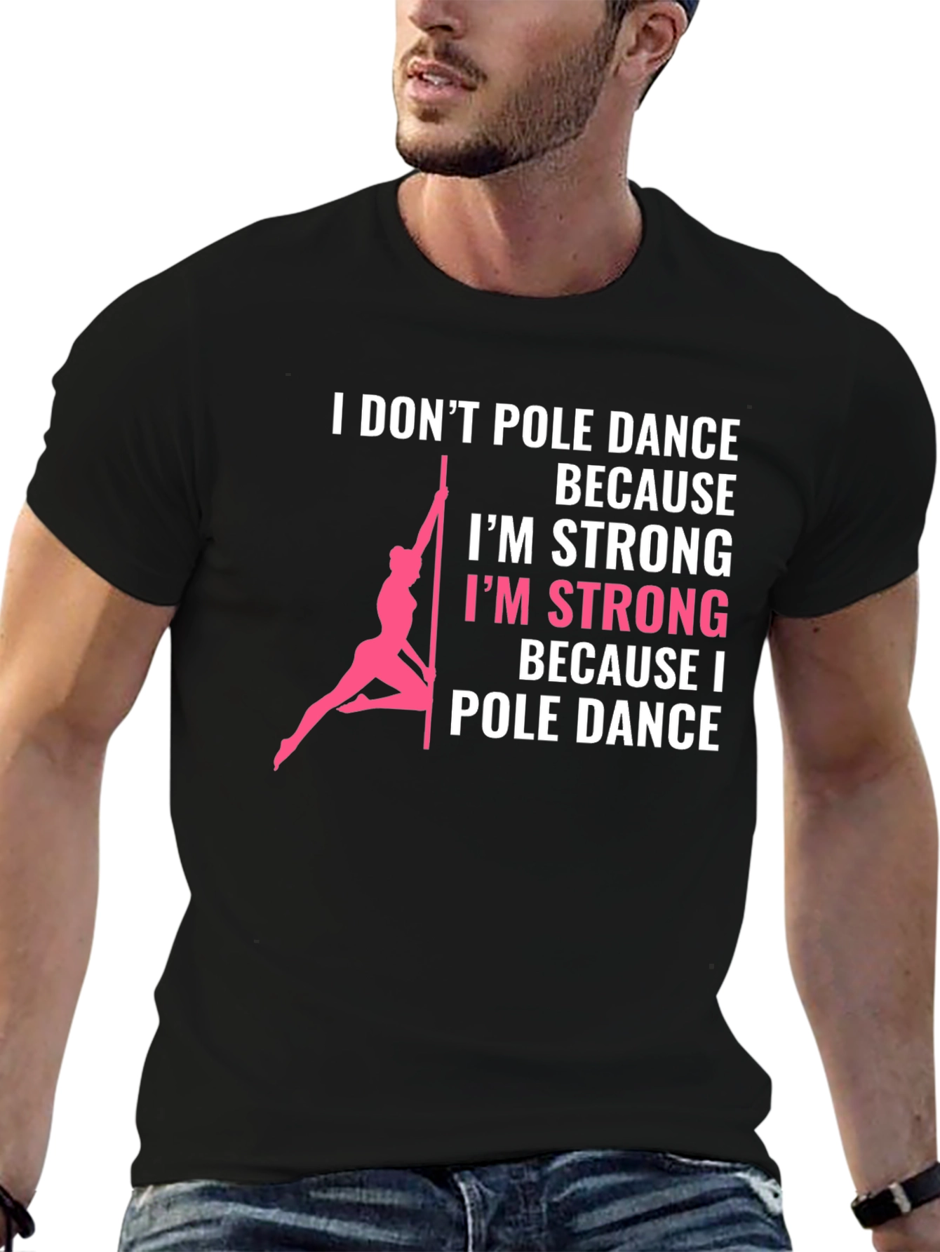 Pole Dance Strong Graphic Tee - Black
