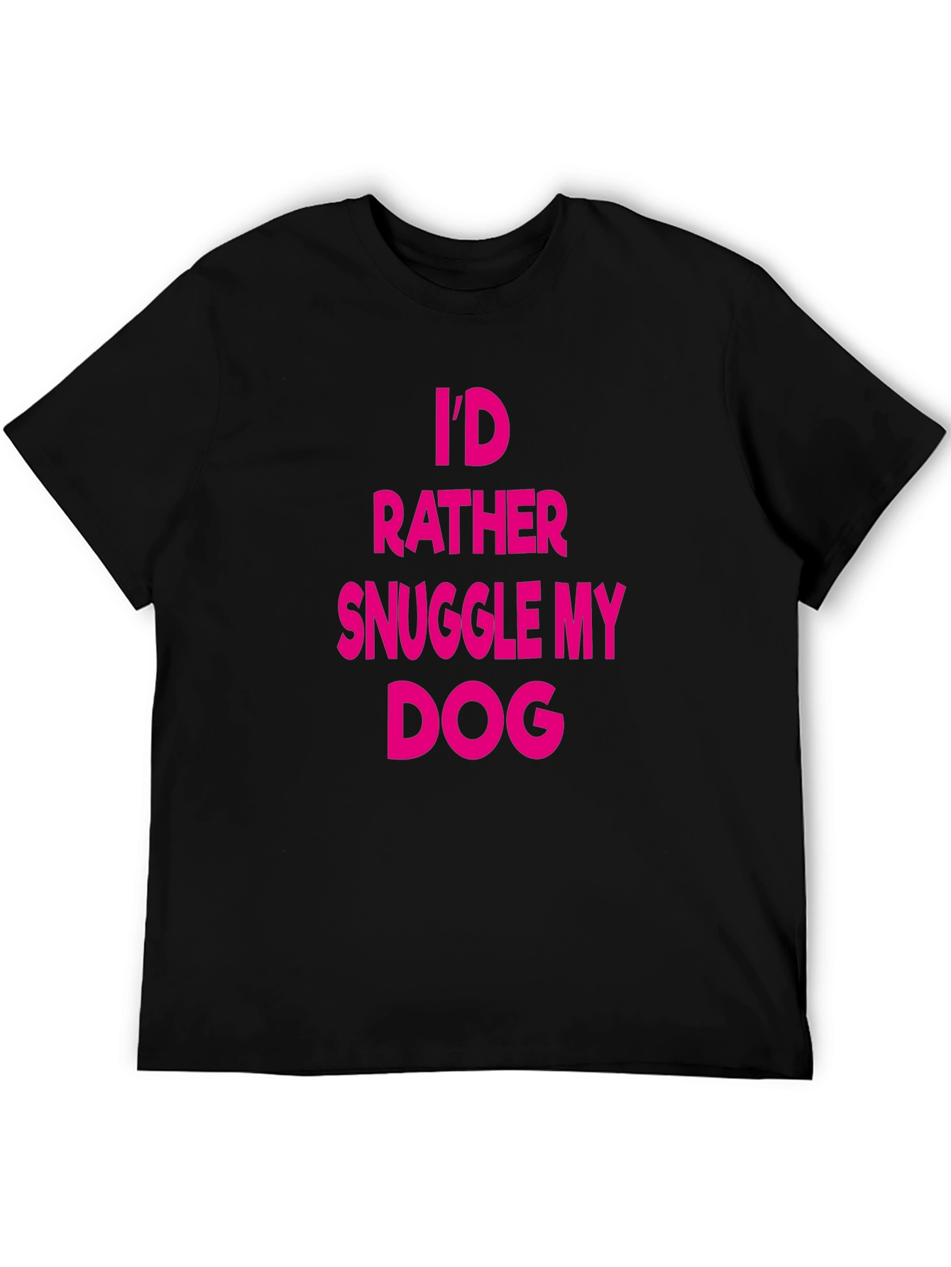 Snuggle My Dog Black T-Shirt