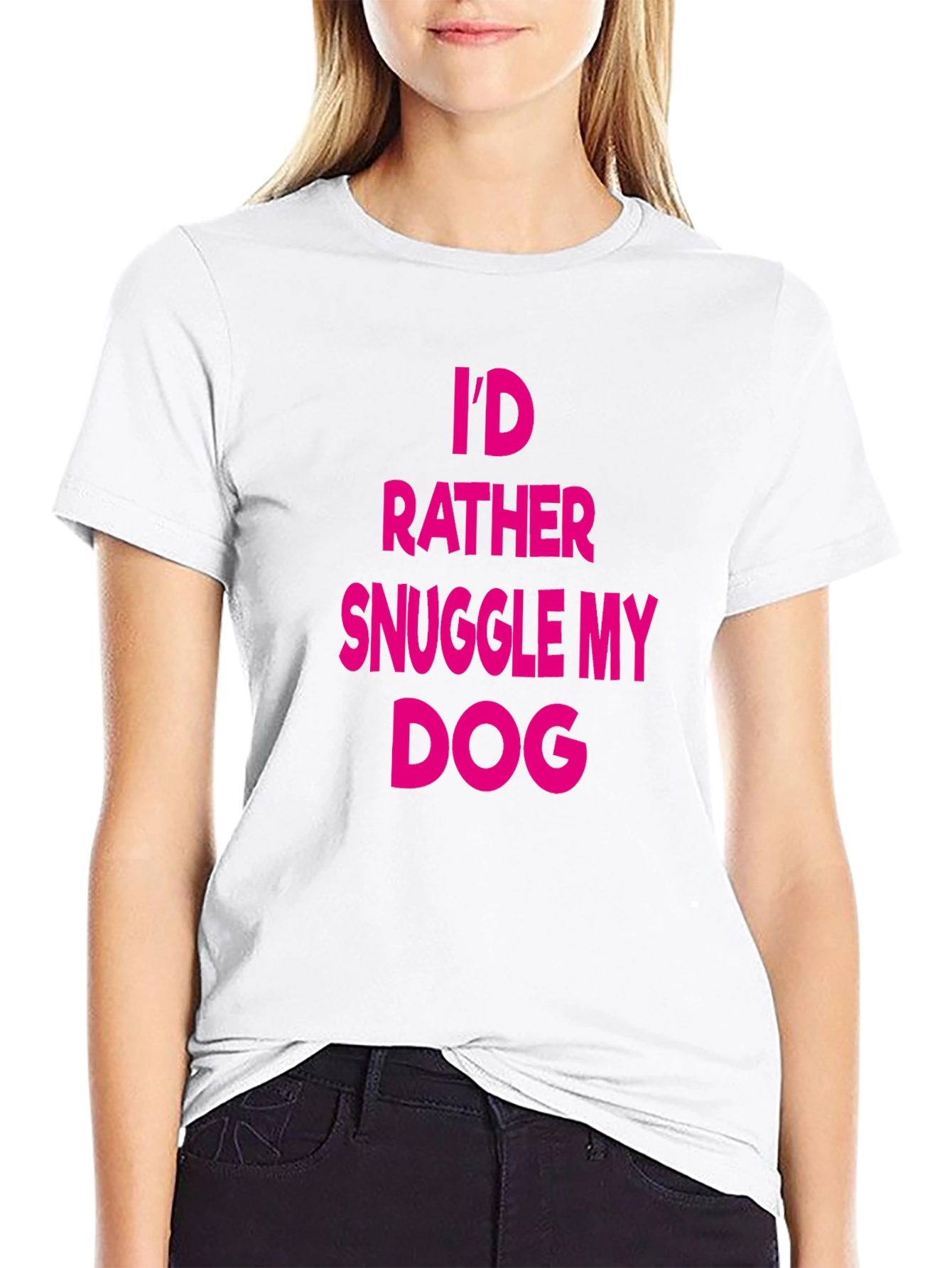 Snuggle My Dog Black T-Shirt