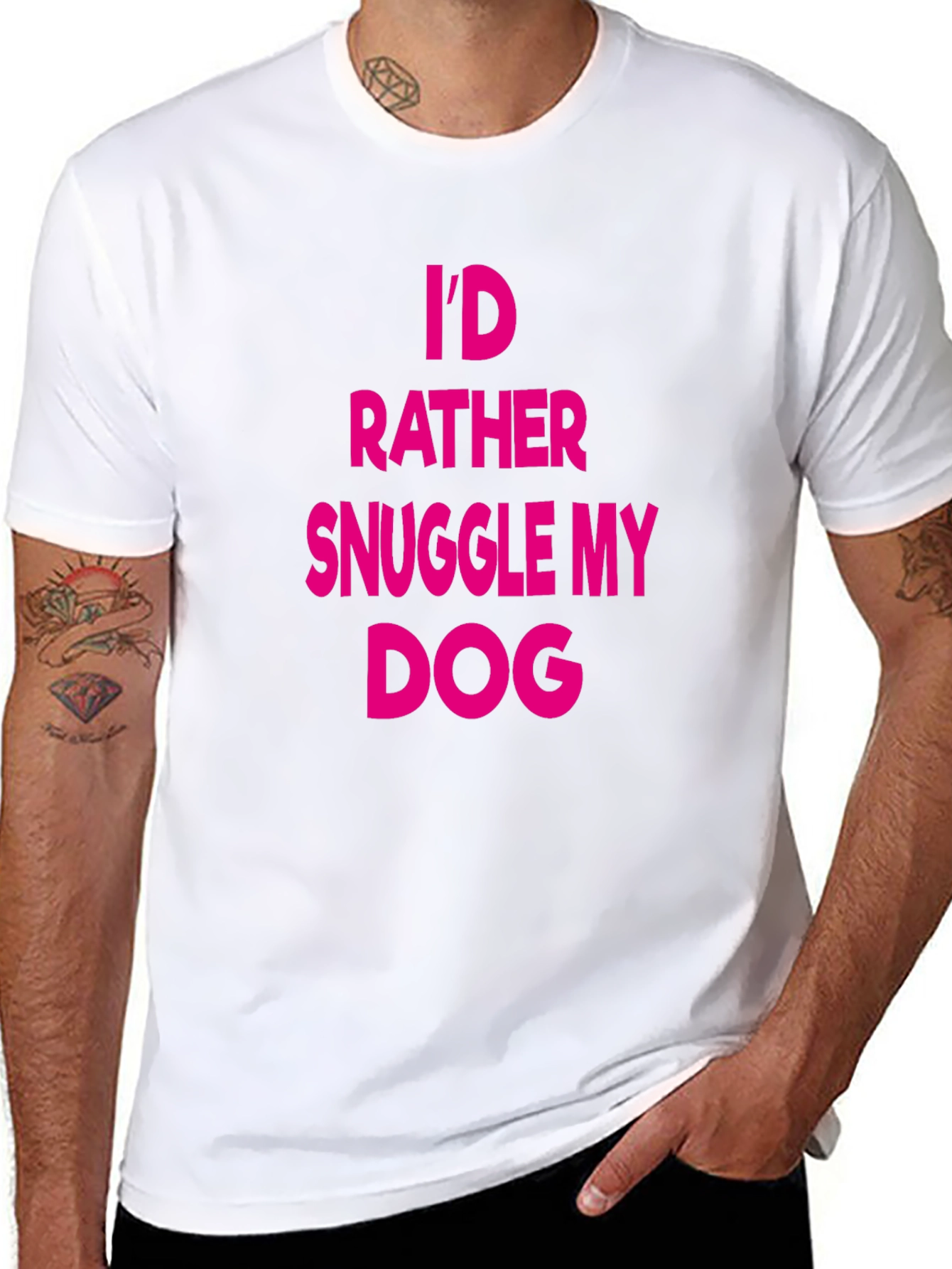 Snuggle My Dog Black T-Shirt