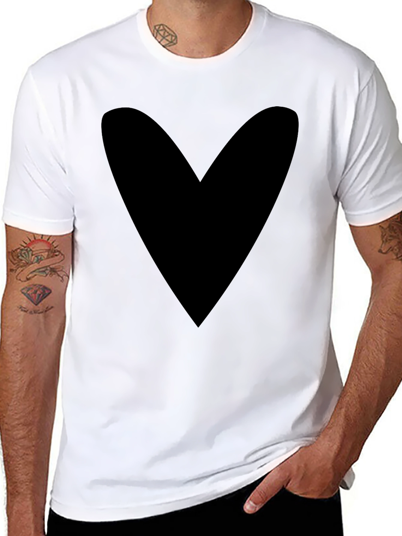 Bold Heart Graphic Tee - Mens Black T-Shirt