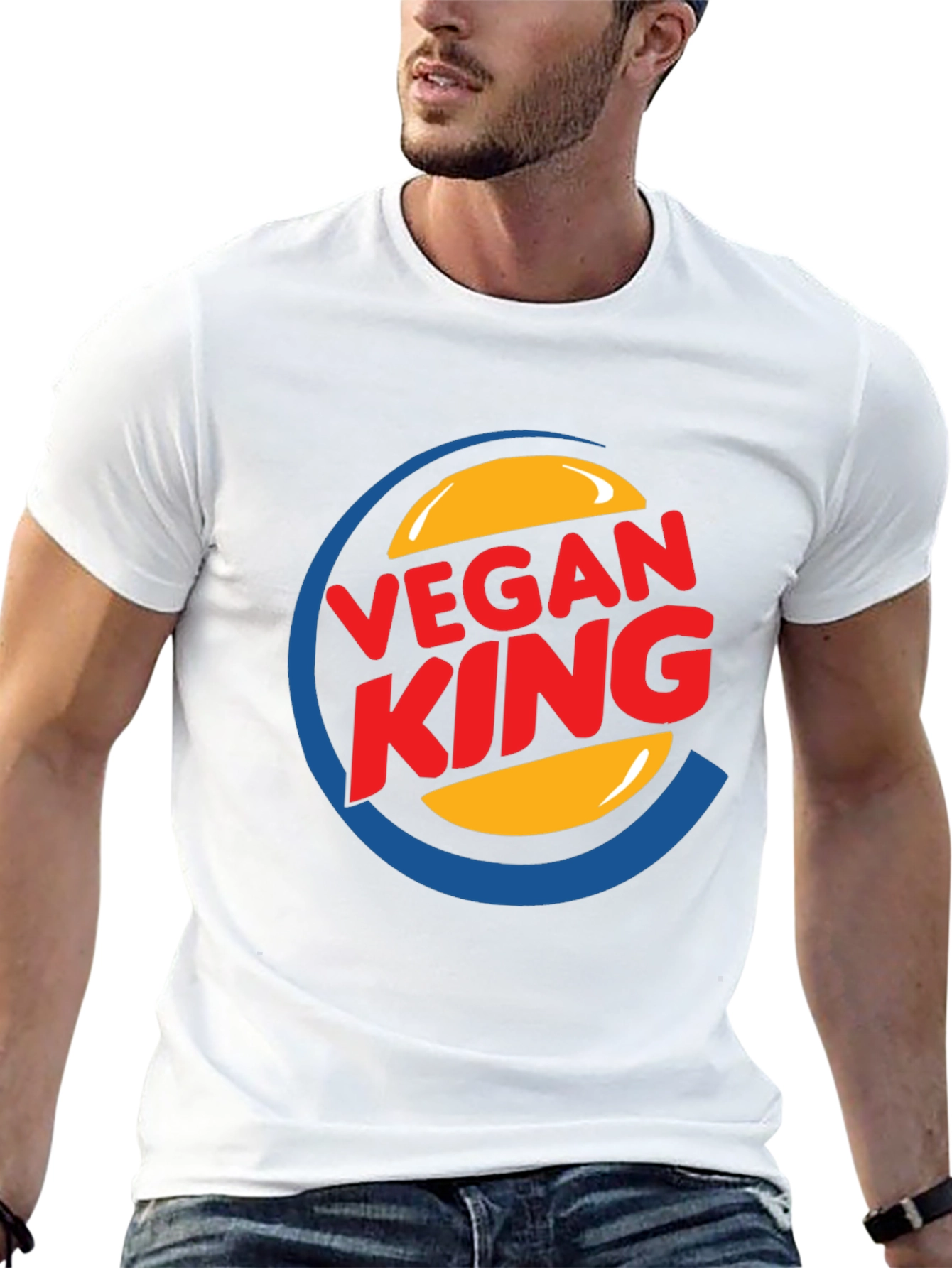 Vegan King Graphic Tee - Black Cotton Blend