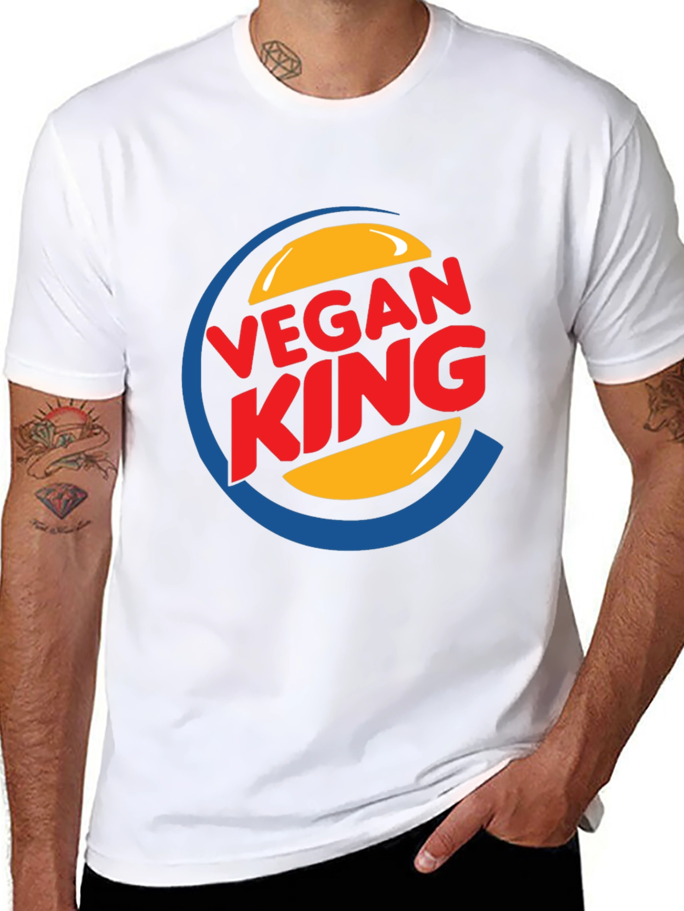 Vegan King Graphic Tee - Black Cotton Blend