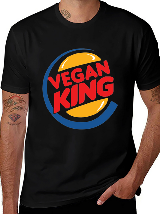 Vegan King Graphic Tee - Black Cotton Blend