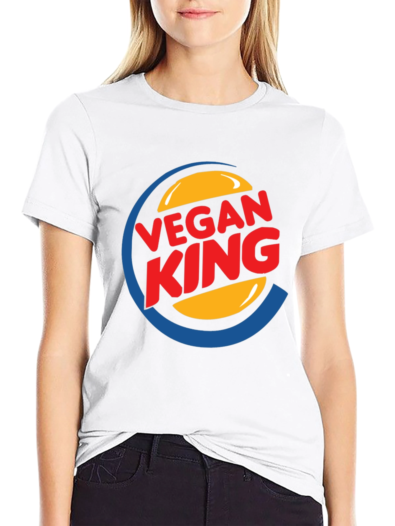 Vegan King Graphic Tee - Black Cotton Blend