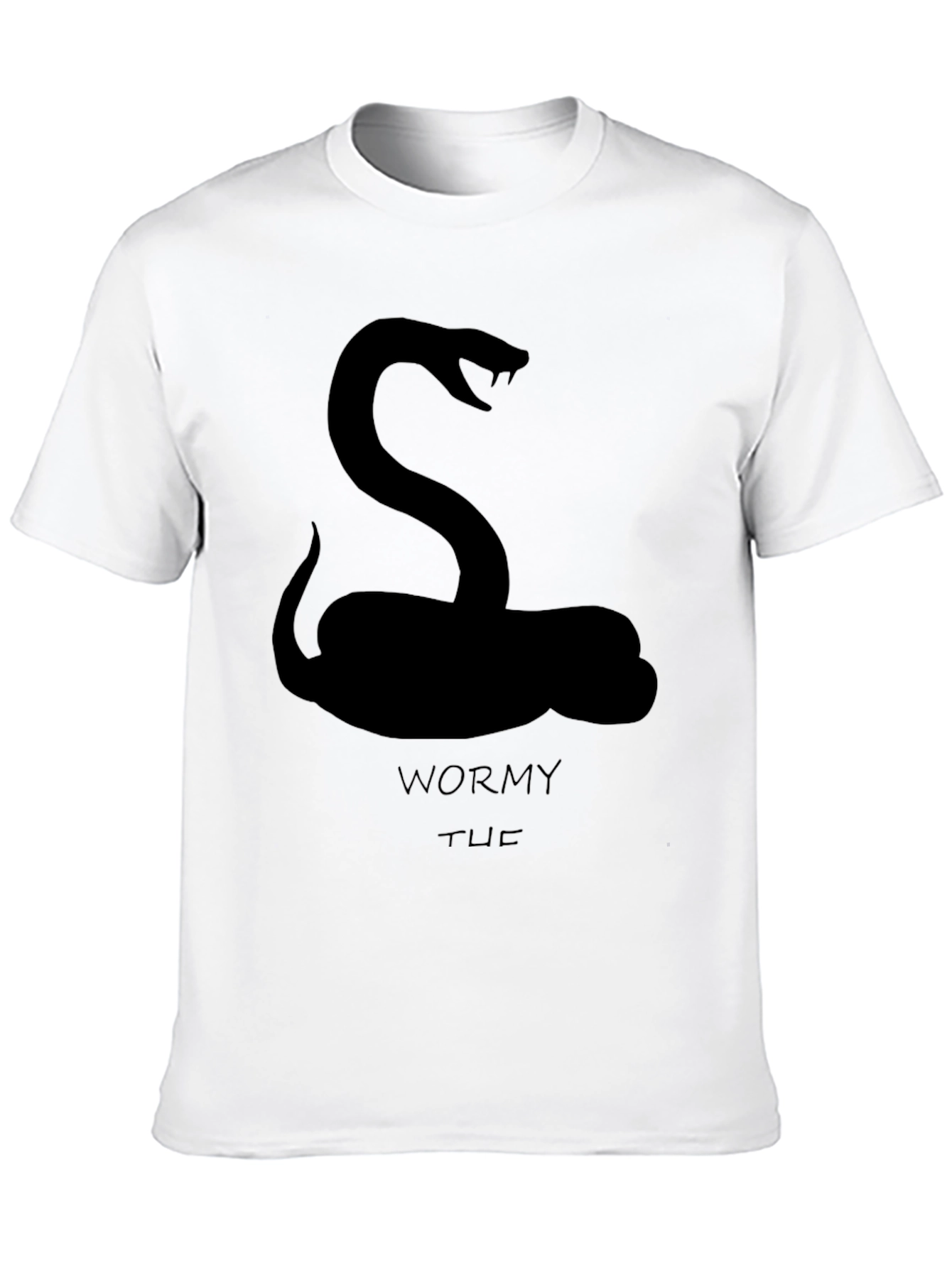 Mens Black Snake Graphic Tee - Wormy Tuc