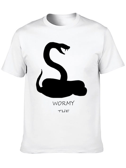 Mens Black Snake Graphic Tee - Wormy Tuc