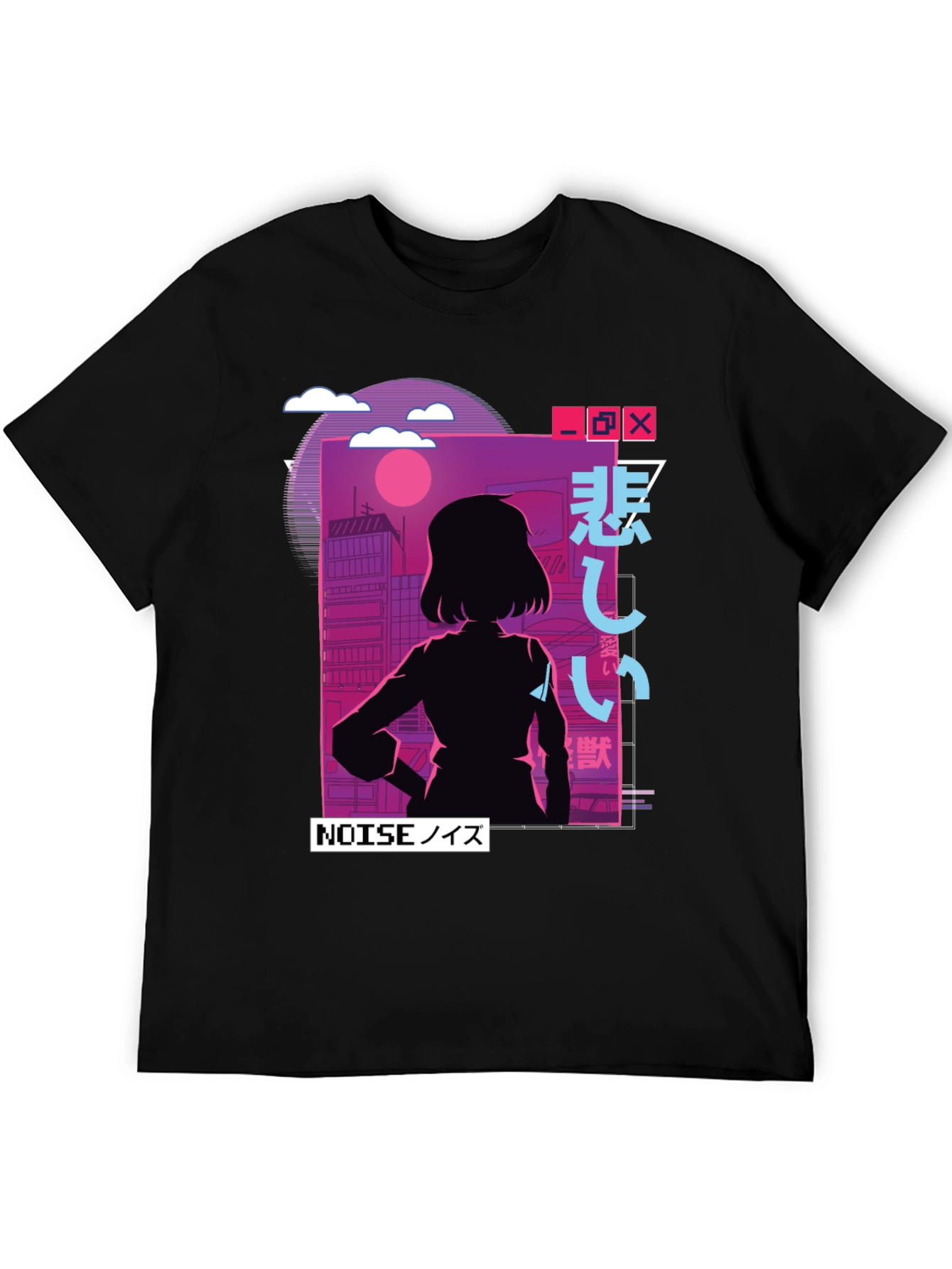 Anime Girl NOISE Graphic T-Shirt - Vaporwave Aesthetic