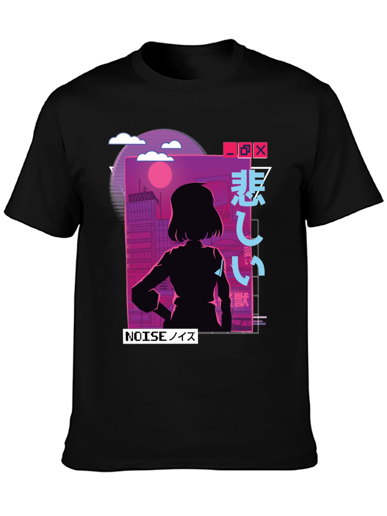 Anime Girl NOISE Graphic T-Shirt - Vaporwave Aesthetic