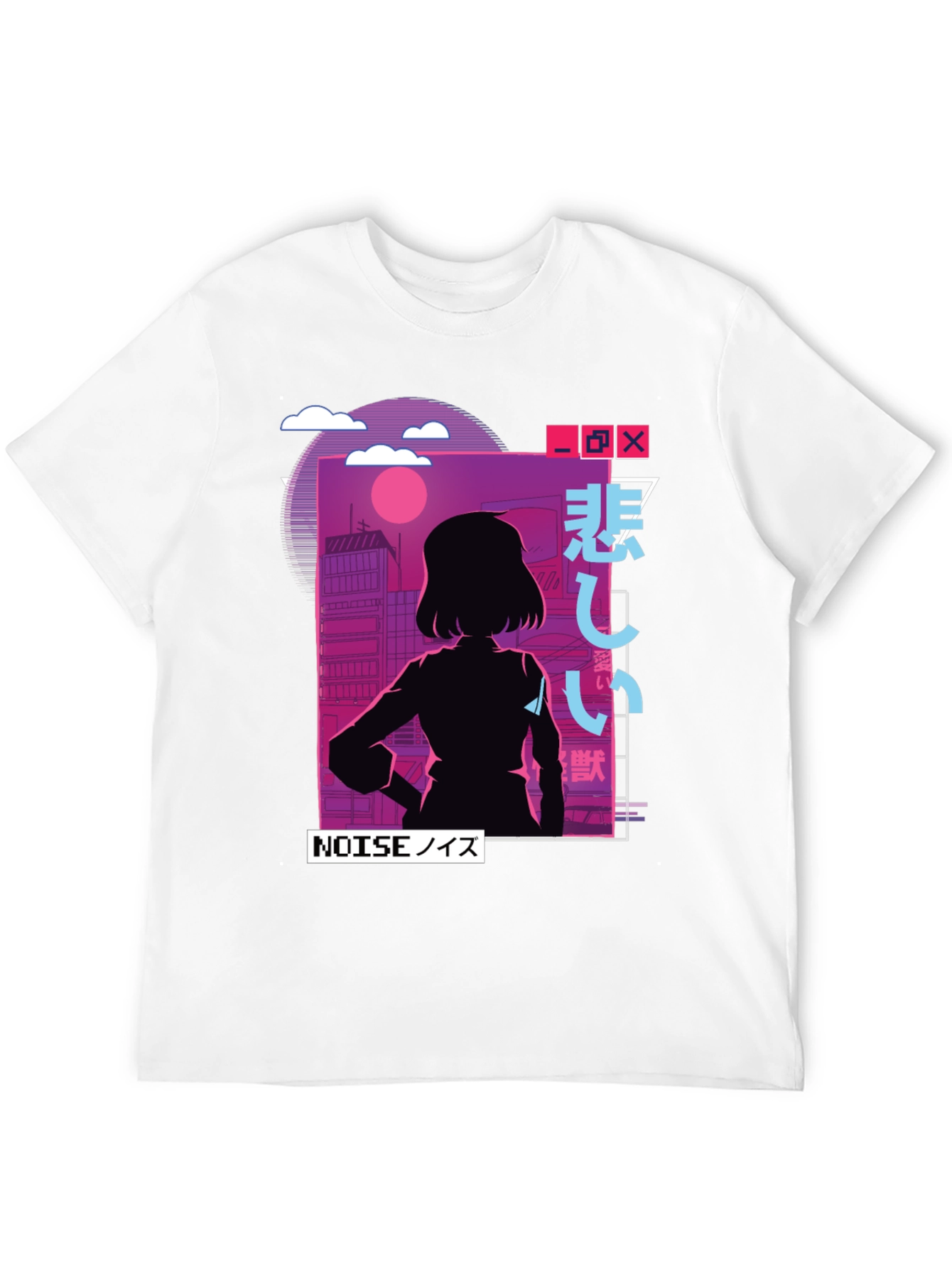 Anime Girl NOISE Graphic T-Shirt - Vaporwave Aesthetic