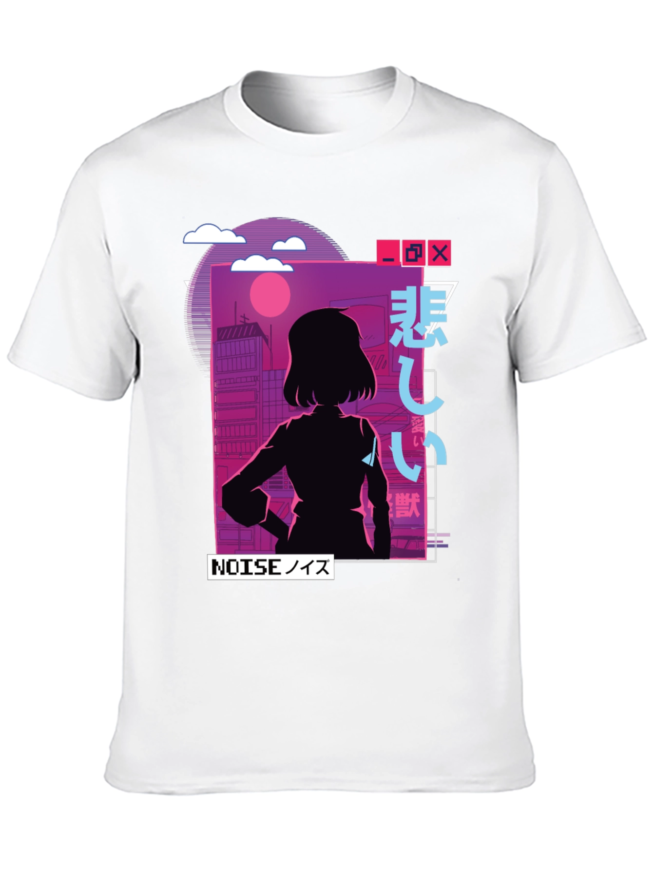 Anime Girl NOISE Graphic T-Shirt - Vaporwave Aesthetic