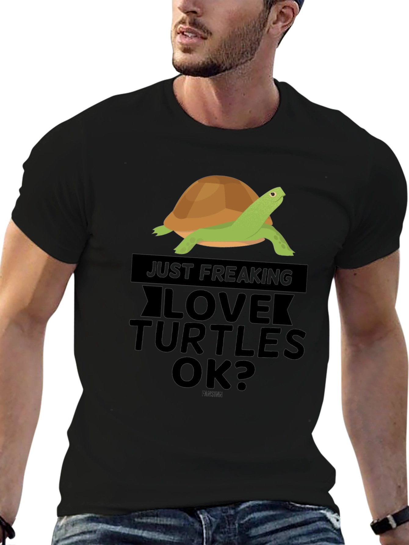 Love Turtles Black Graphic Tee